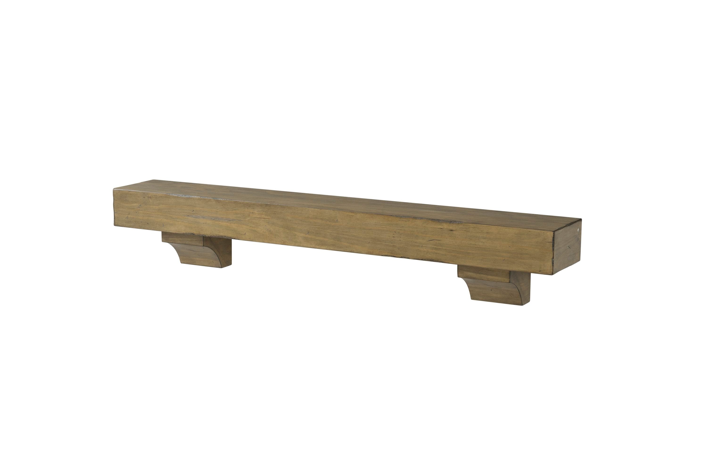 Pearl Mantels SSUP6041210L 60-in W x 10.5-in H x 9-in D Antique Distressed Pine Hollow Traditional Fireplace Mantel