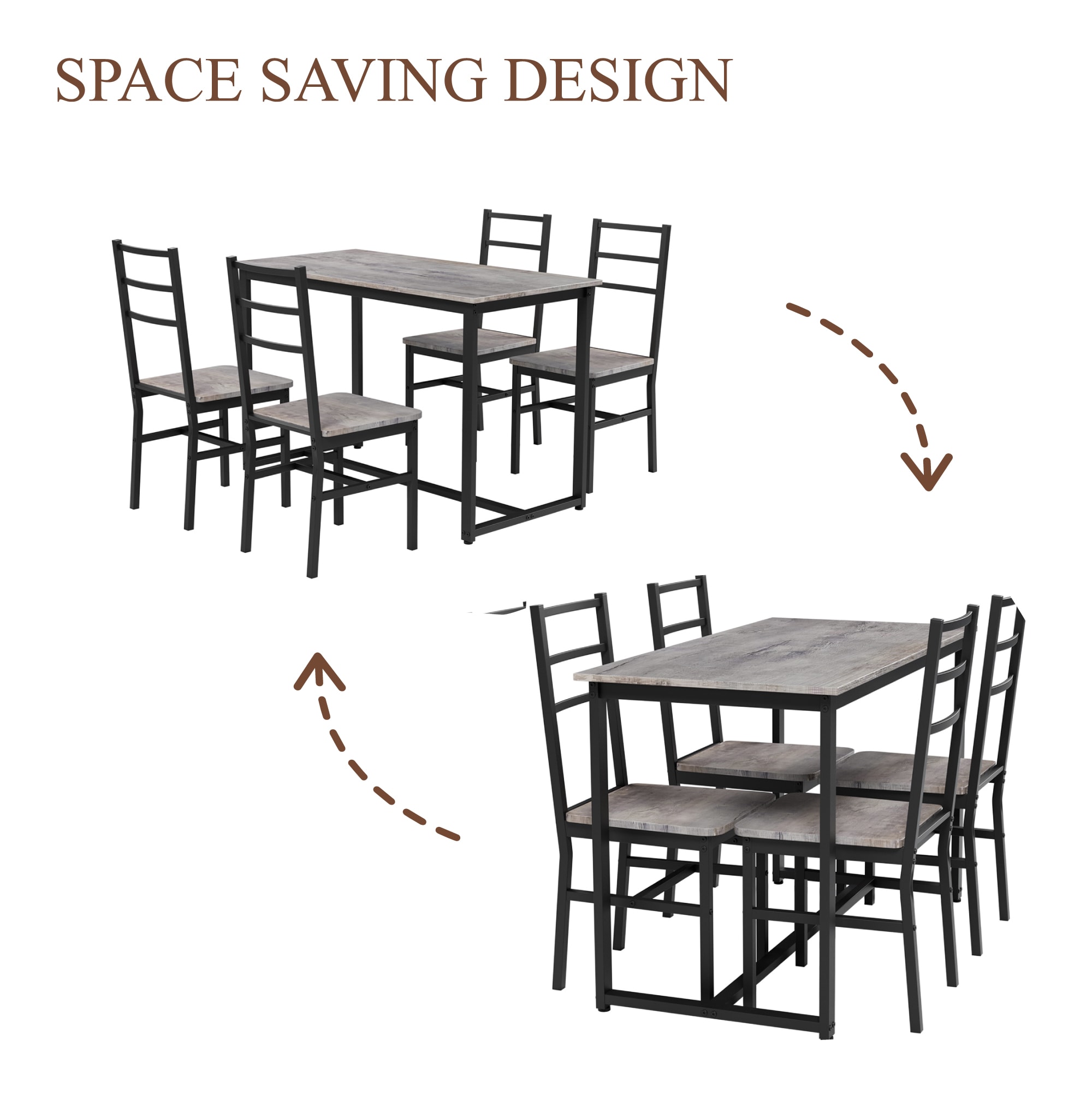 Hrinhom HC-D7021-GRAY Dining-Sets - View #7