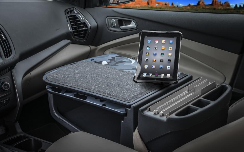 AutoExec GripMaster Car Desk Urban Camouflage with Built-in Power Inverter Phone Mount and Tablet Mount 