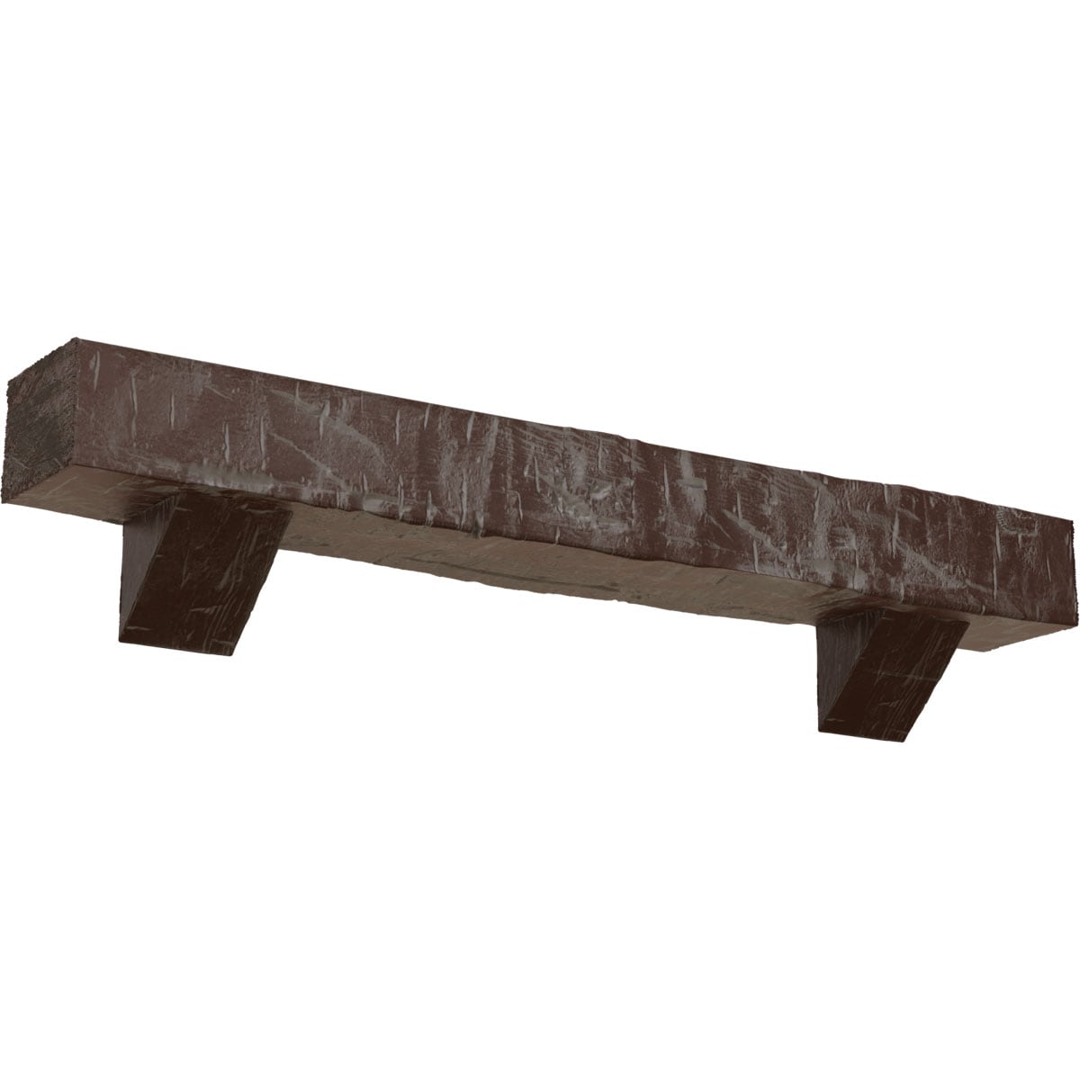 Ekena Millwork MANUHH06X06X36BKAE 36-in W x 6-in H x 6-in D Pecan (Aged) Hollow Urethane Rustic Fireplace Mantel