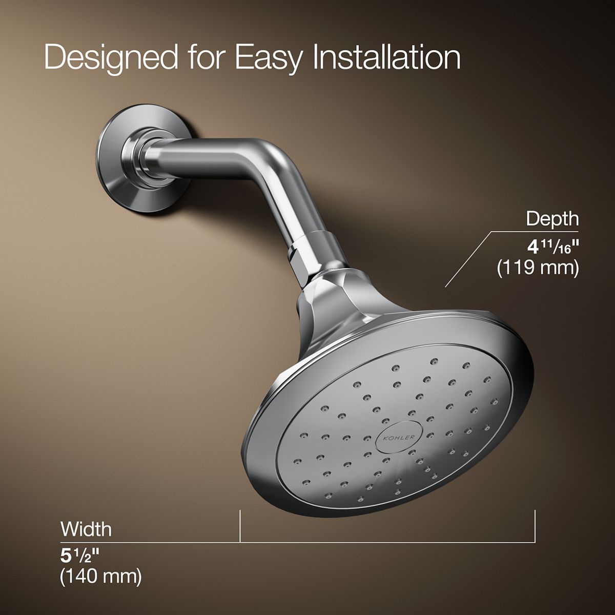 KOHLER K-45409-G-CP Fixed-Showerhead - View #3