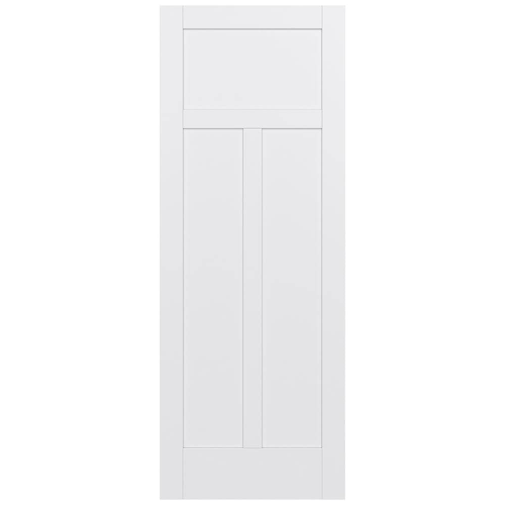 JELD-WEN LOWOLJW221100218 MODA Shaker 36-in x 96-in Primed 3-panel craftsman Smooth Solid core Primed MDF Slab Door