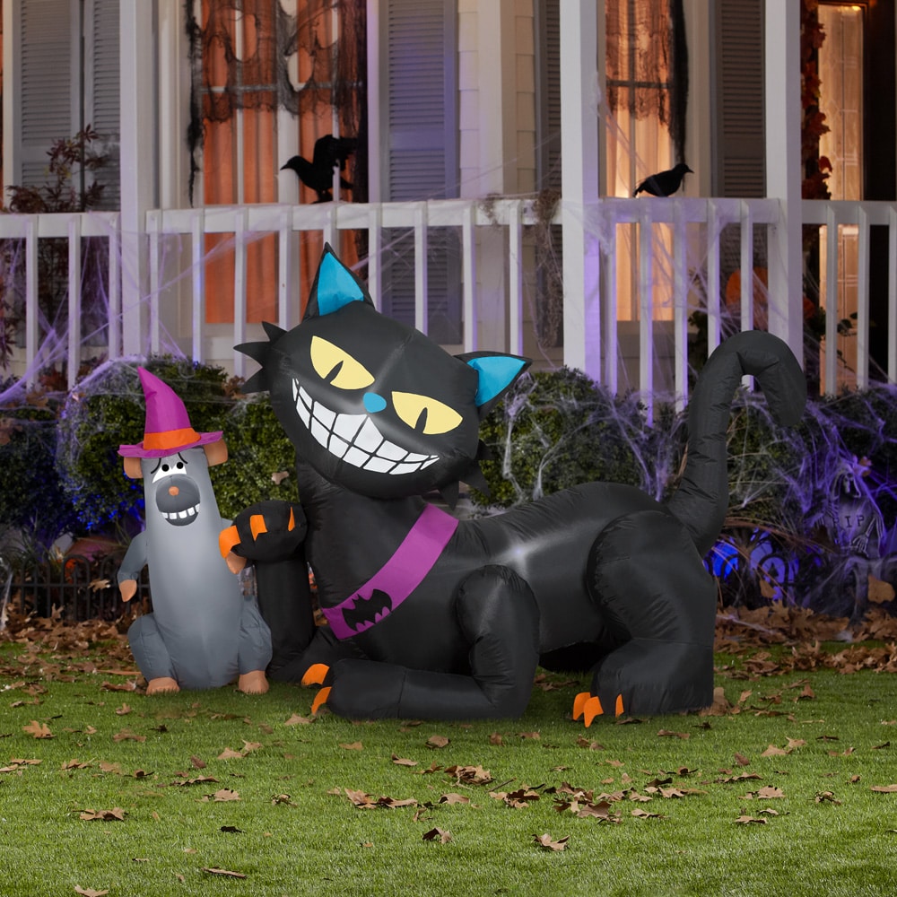 Gemmy 3.5-ft Lighted Cat Inflatable in the Outdoor Halloween ...