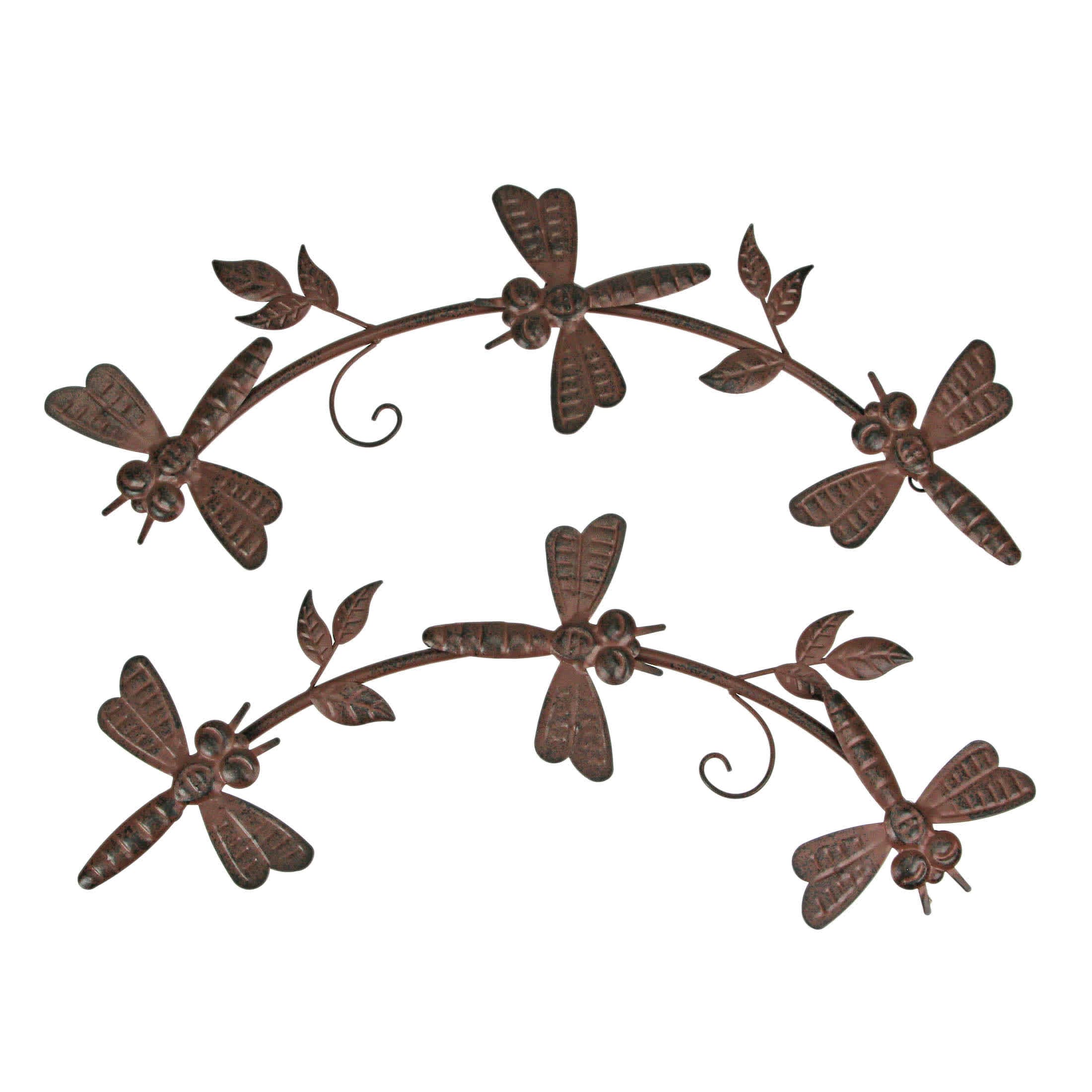 Special T Imports STI-T23362 18 Inch Metal Dragonfly Wall Art Indoor Outdoor Hanging Bug Sculpture Set of 2