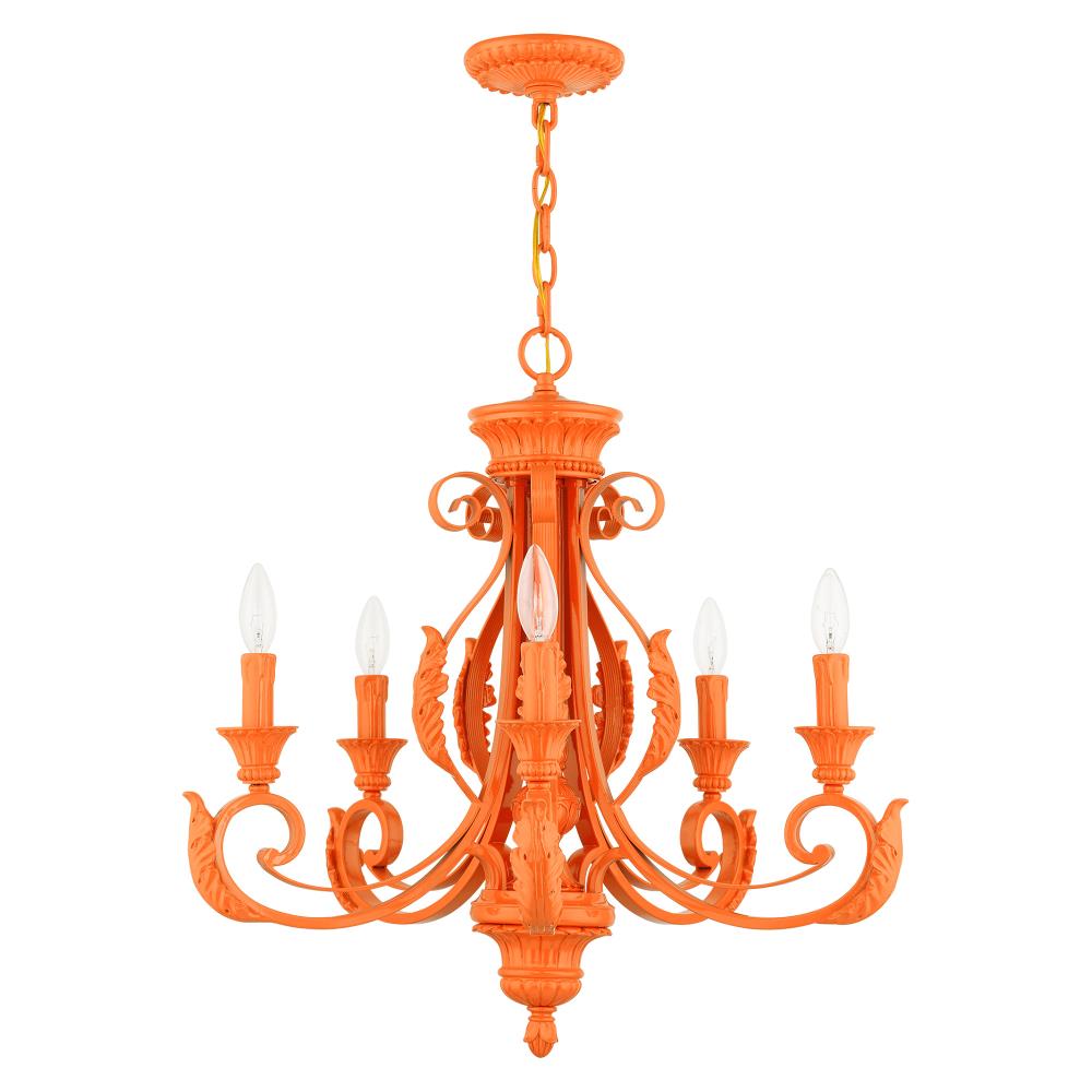 Livex Lighting Valencia 5-Light Shiny Orange Modern 