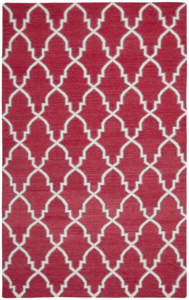 Safavieh DHU564A-4 Dhurries Redivy 4 x 6 (ft) Wool Red/Ivory Rectangular Indoor Trellis Southwestern Area rug