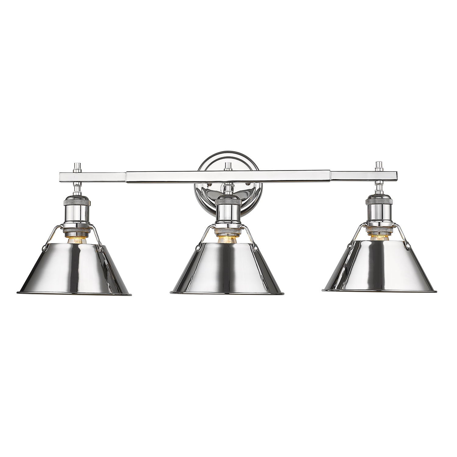 Golden Lighting 3306-BA3 CH-CH Orwell 27.25-in 3 -Light Polished Chrome Industrial Vanity light