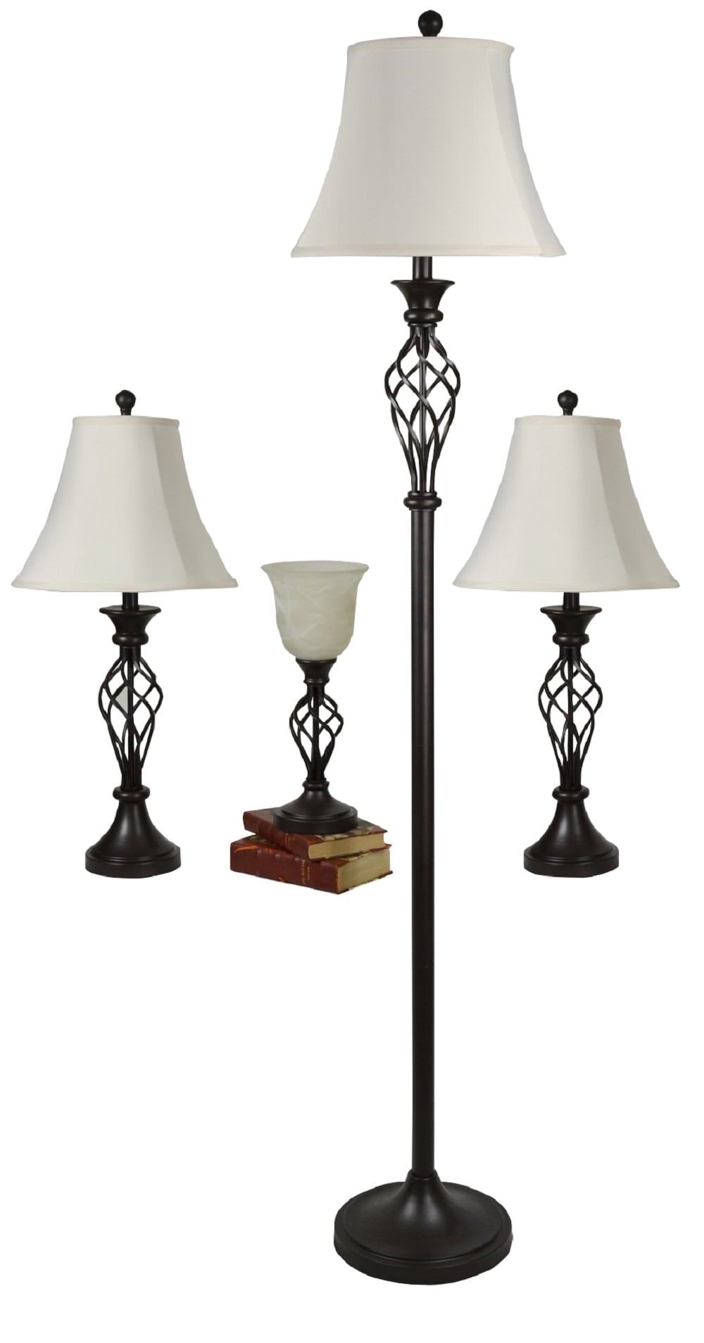 Buitenboordmotor heel spiritueel allen + roth Clairiby Transitional Medium Base (e-26) Lamp Set with  Off-white Shades in the Lamp Sets department at Lowes.com