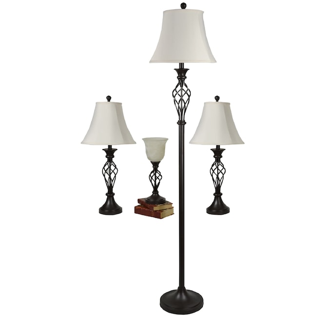 4 Piece Standard Lamp Set, Table And Lamp Set