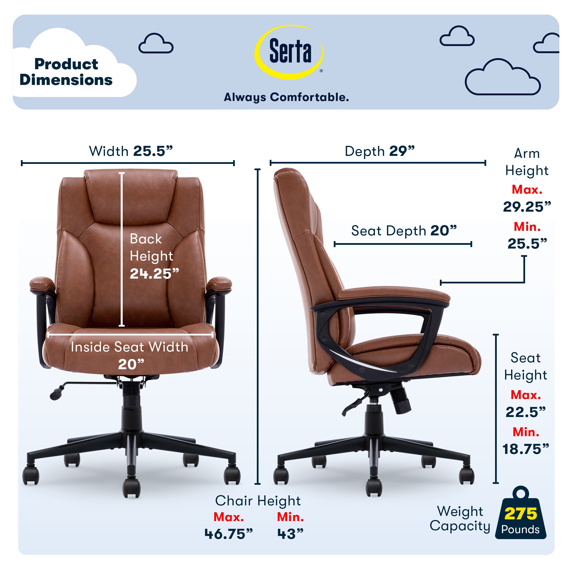Serta 43672H Office-Chairs - View #3
