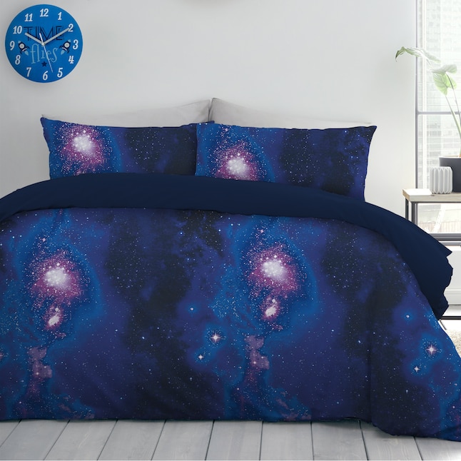 Boston Linen Galaxy Print 2 Piece Blue, Galaxy Bed Sheets Twin Size