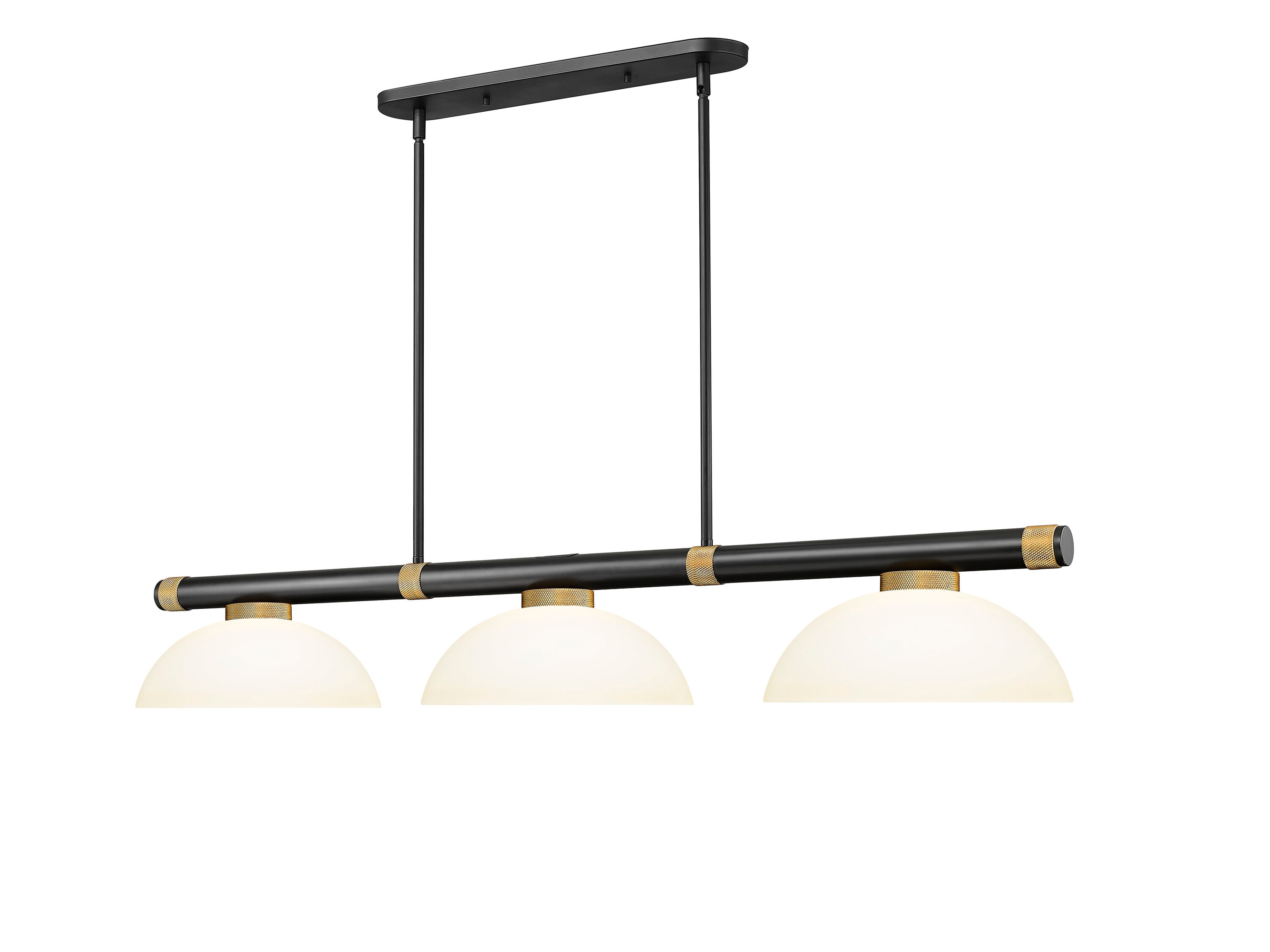 Z-Lite Vanguard Matte Black + Rubbed Brass Incandescent Medium base (E-26) Pool Table Lighting