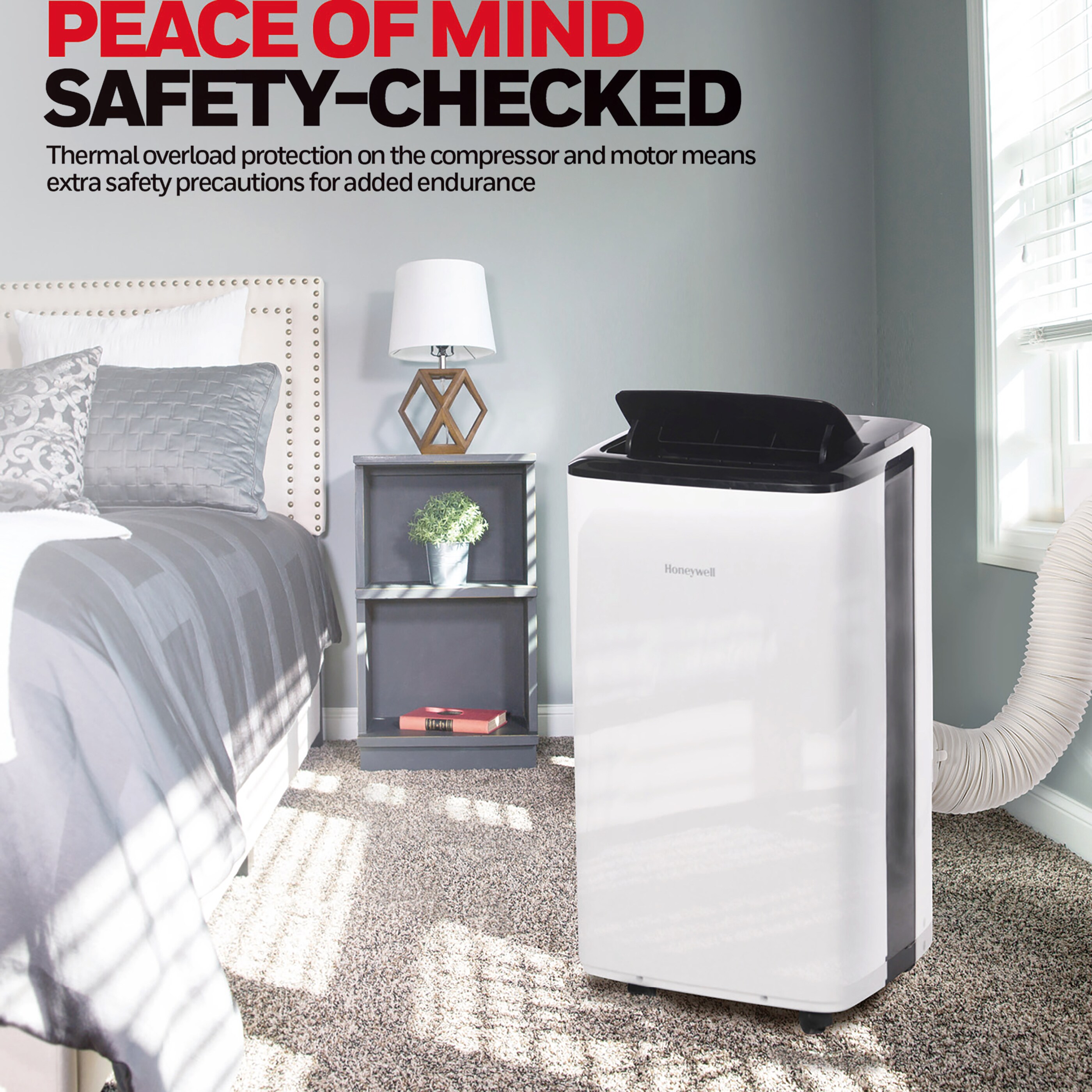 Honeywell 5,500-BTU SACC (115-Volt) White Vented Portable Air Conditioner with Remote Cools 350-sq ft HF8CESVWK5 simolary.com 17 Honeywell 5,500-BTU SACC (115-Volt) White Vented Portable Air Conditioner with Remote Cools 350-sq ft HF8CESVWK5 Simolary simolary.com 17