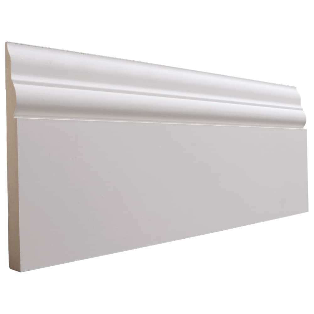 RELIABILT L BGBA 8 FBDPM 11/16-in x 5.5-in x 8-ft Primed MDF Baseboard Moulding
