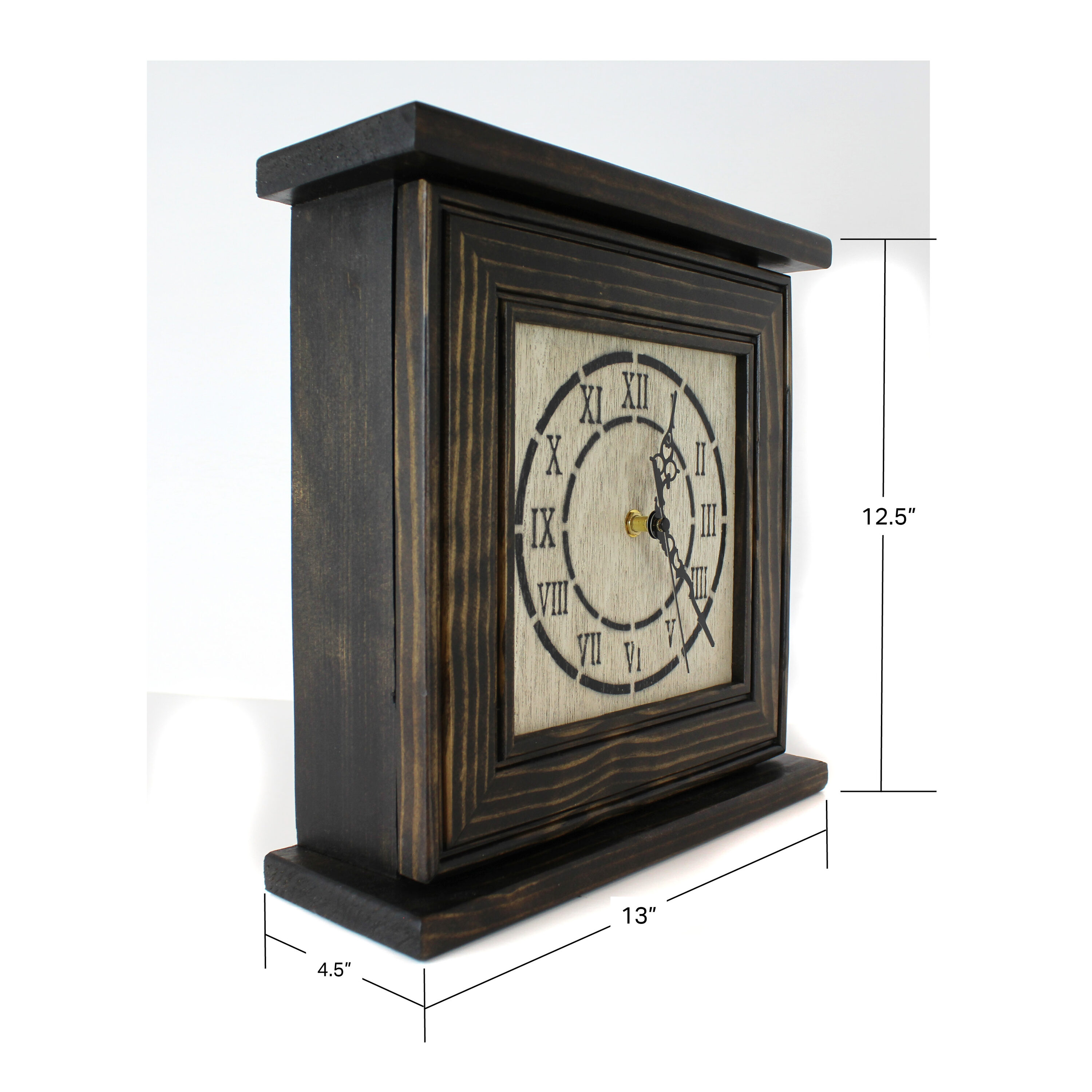 OSHOME Concealment Mantel Clock With Secret Storage Compartment Walnut   62565168 