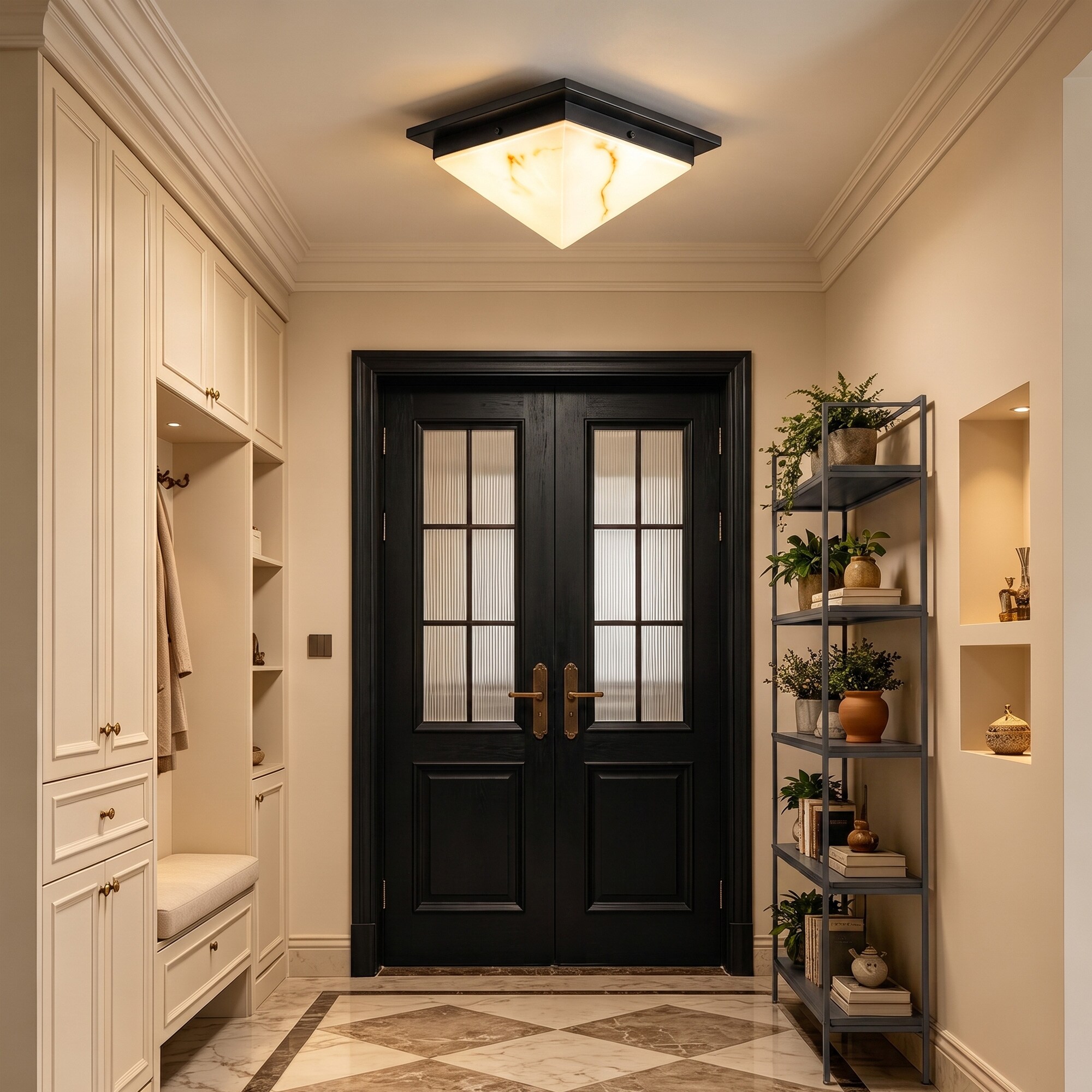 Lanmate Black Flush Mount Ceiling Light Square LED Flush Mount Light ...