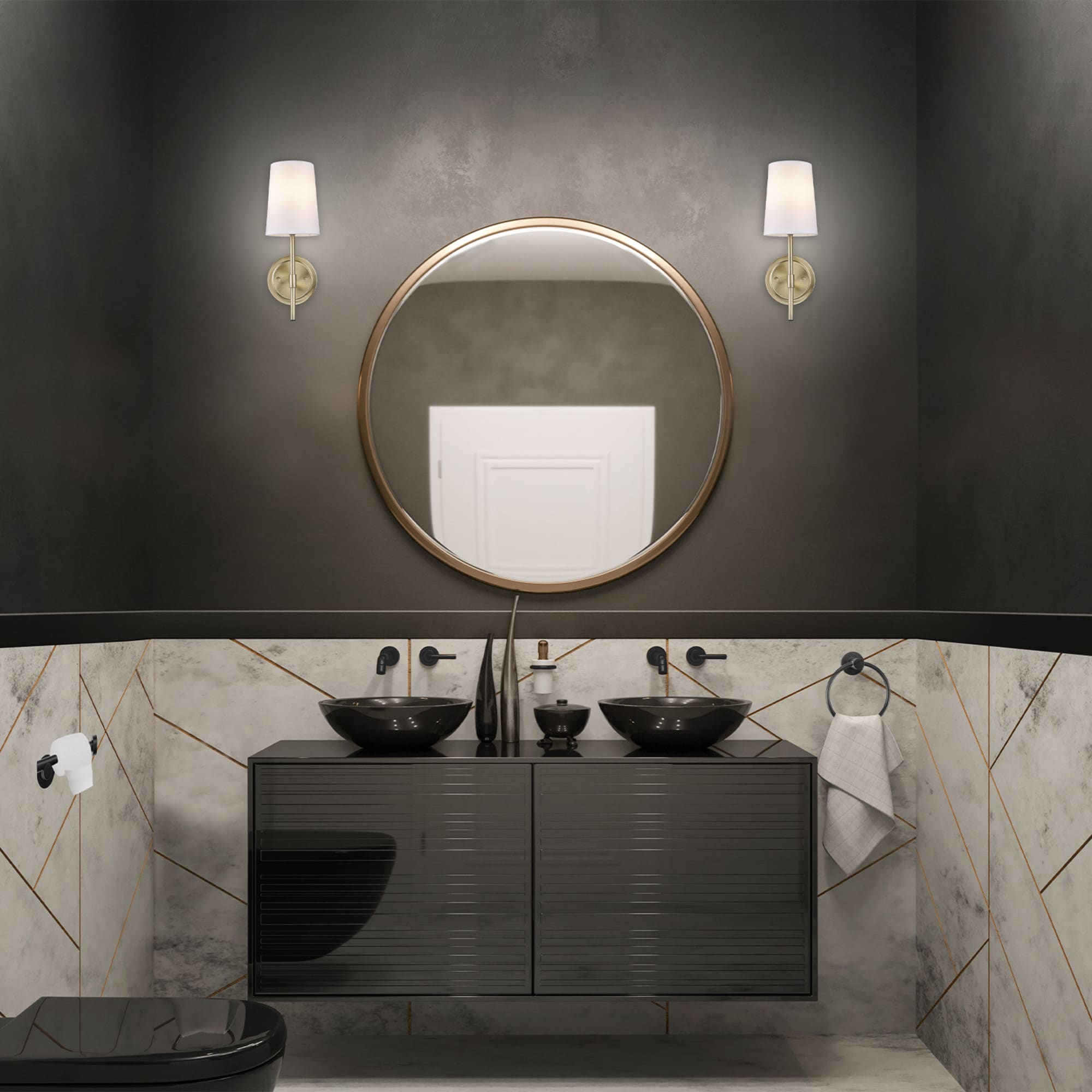 Clarissa Matte Brass Vintage Lantern Wall Sconce with White Shade