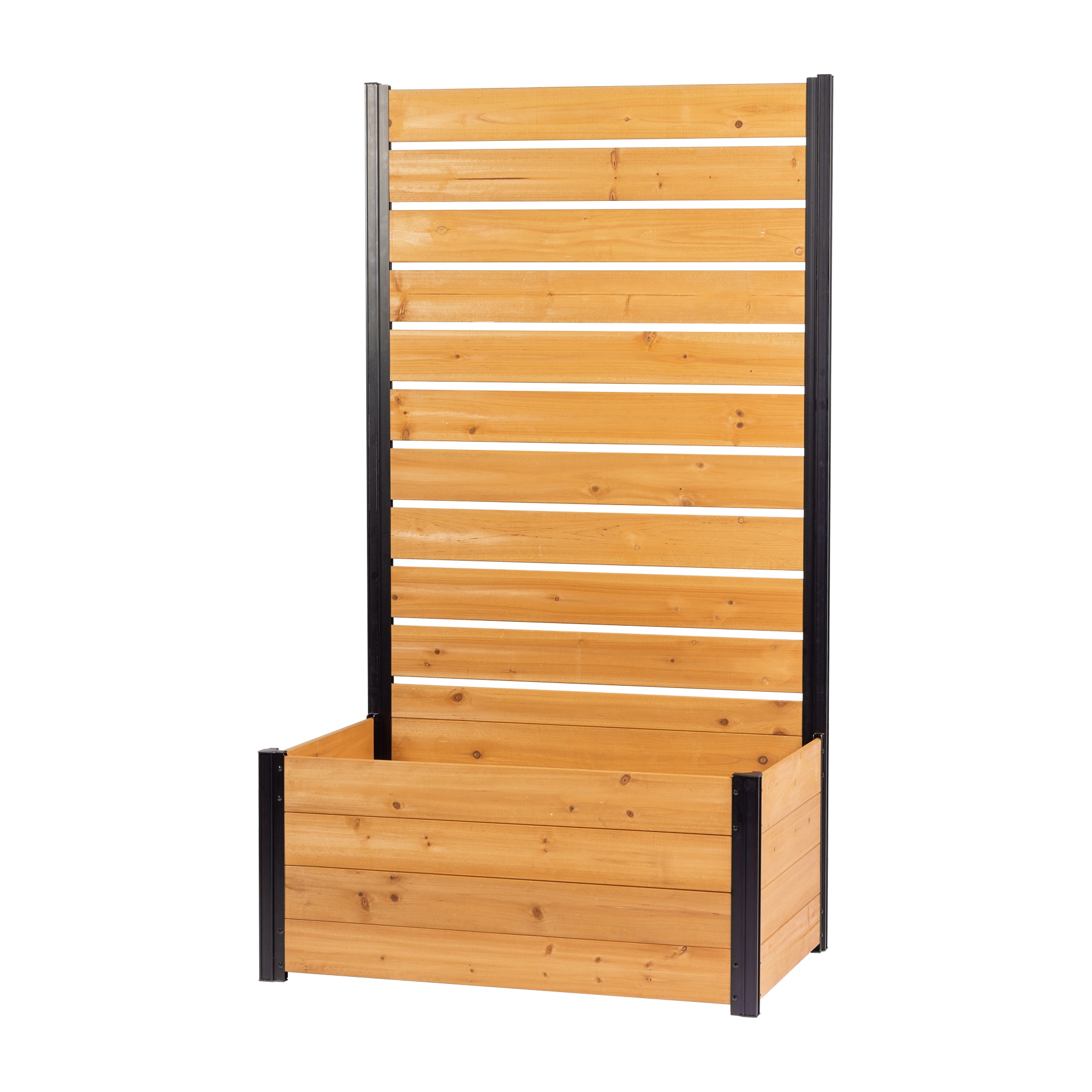 6ft Cedar Privacy Screen with Planter Box for Outdoor Use