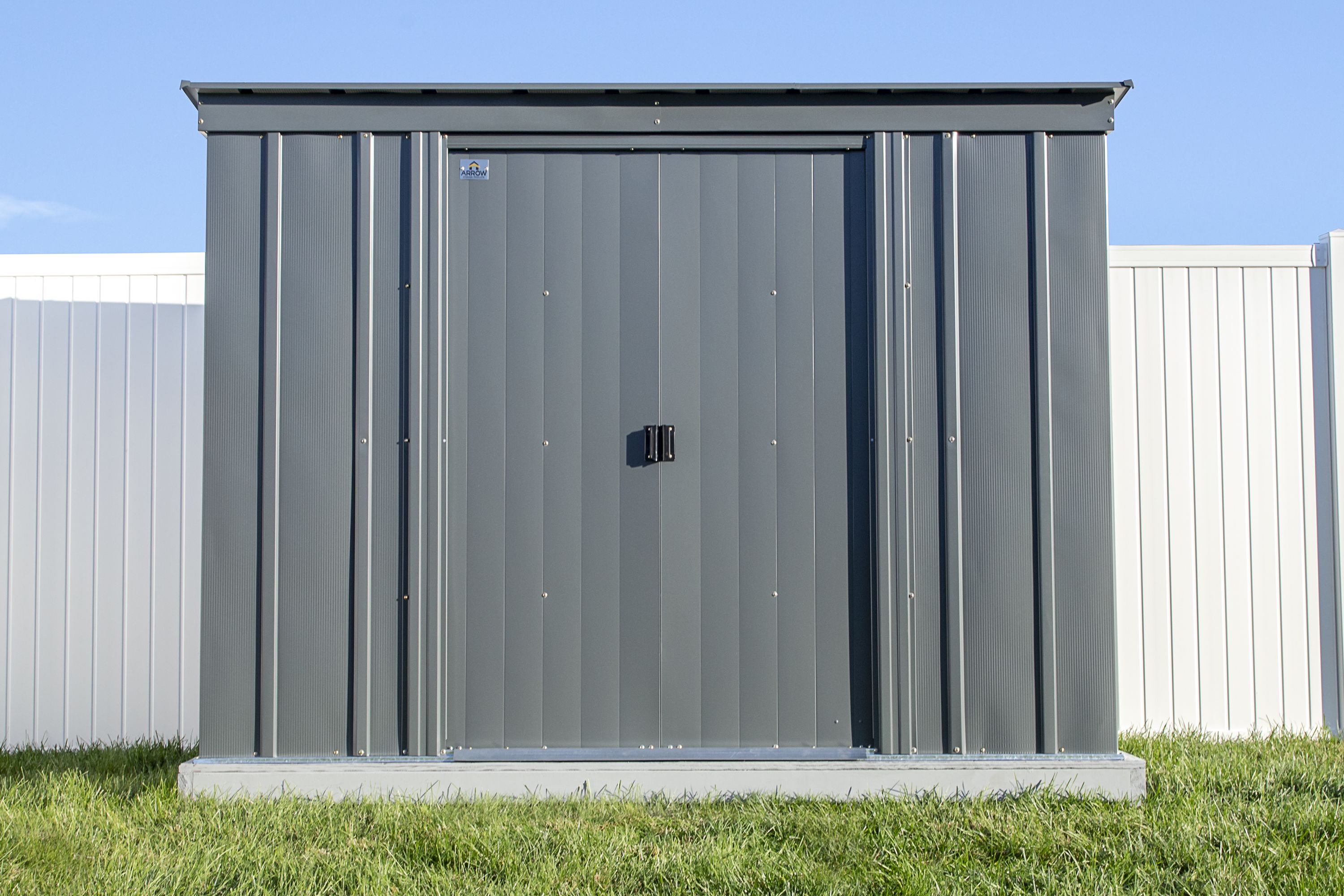 Arrow 8-ft x 4-ft Classic Galvanized Steel Storage Shed in the Metal ...