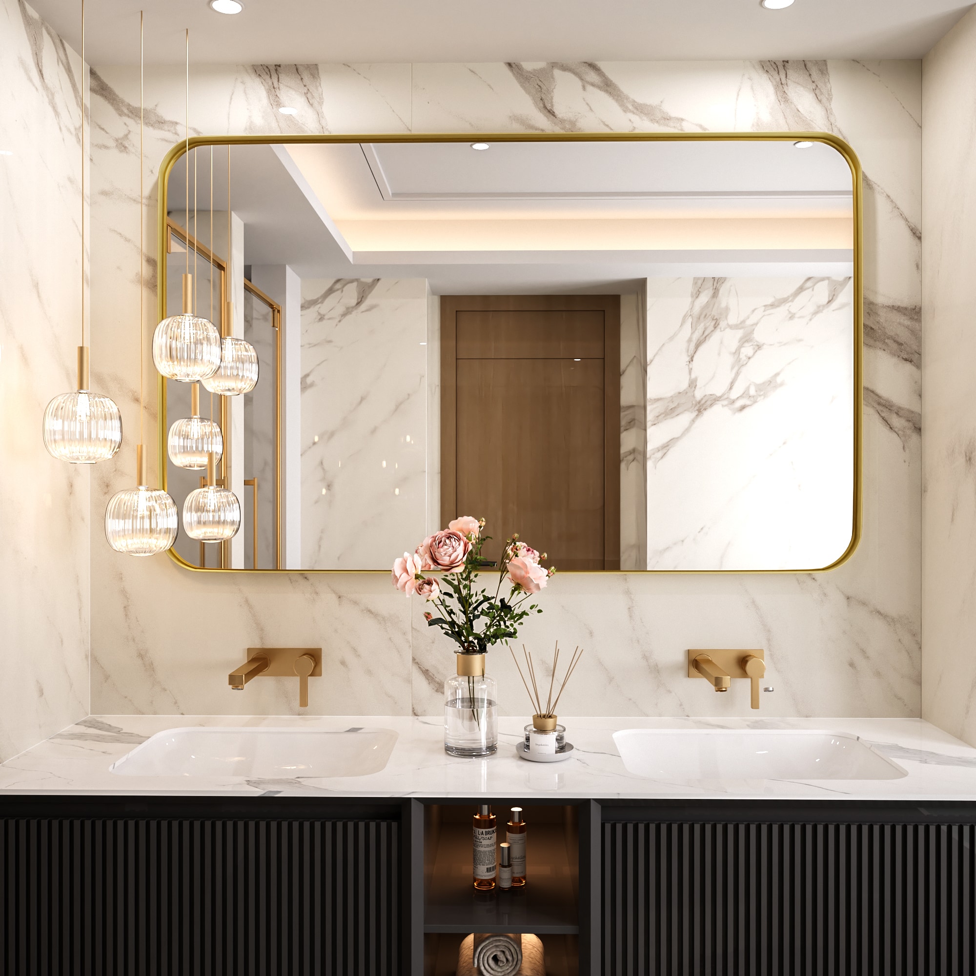 LOVMOR Y-TM4830-G Framed-Bath-Mirrors - View #2