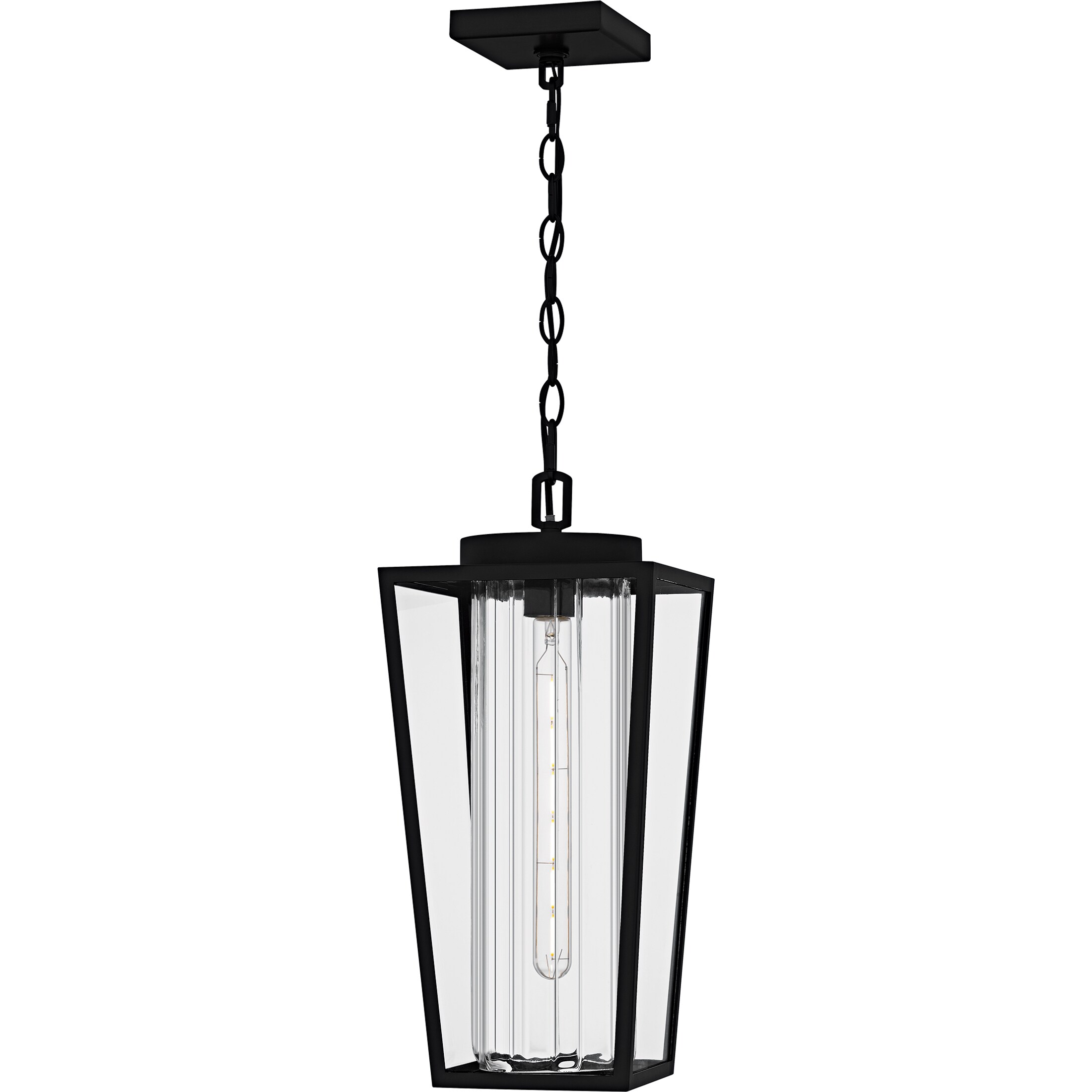 Quoizel JET1909MBK Jett Matte Black Transitional Clear glass Rectangle Outdoor Hanging Pendant light