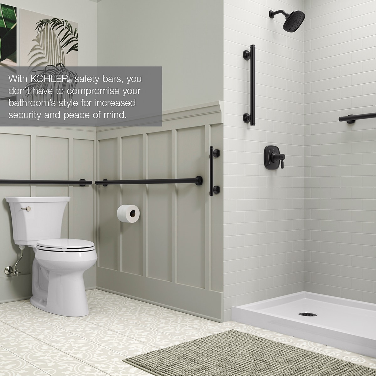 Decorative Shower Accent Grab Bar Invisia