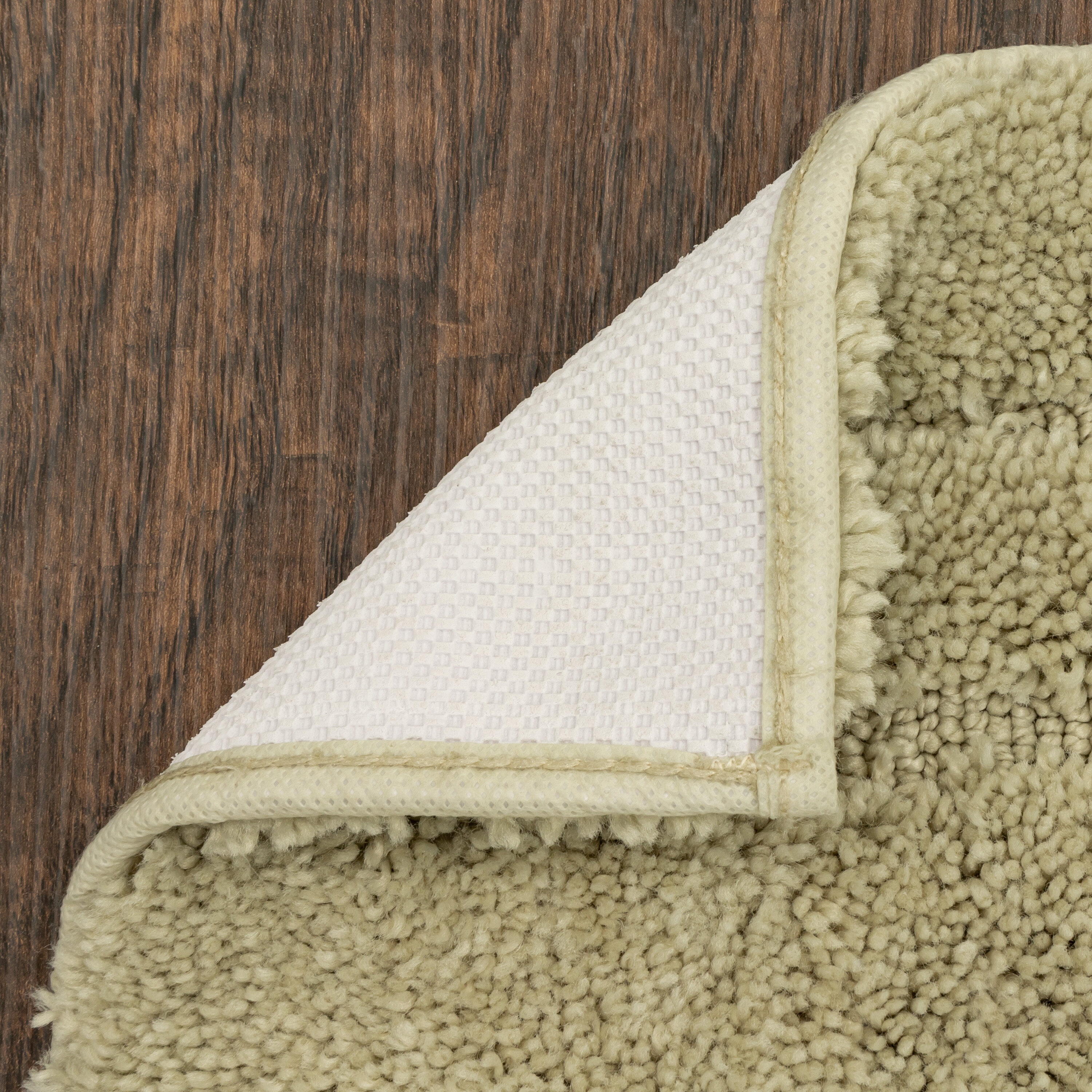 allen + roth 24-in x 60-in Taupe Cotton Bath Mat in the Bathroom