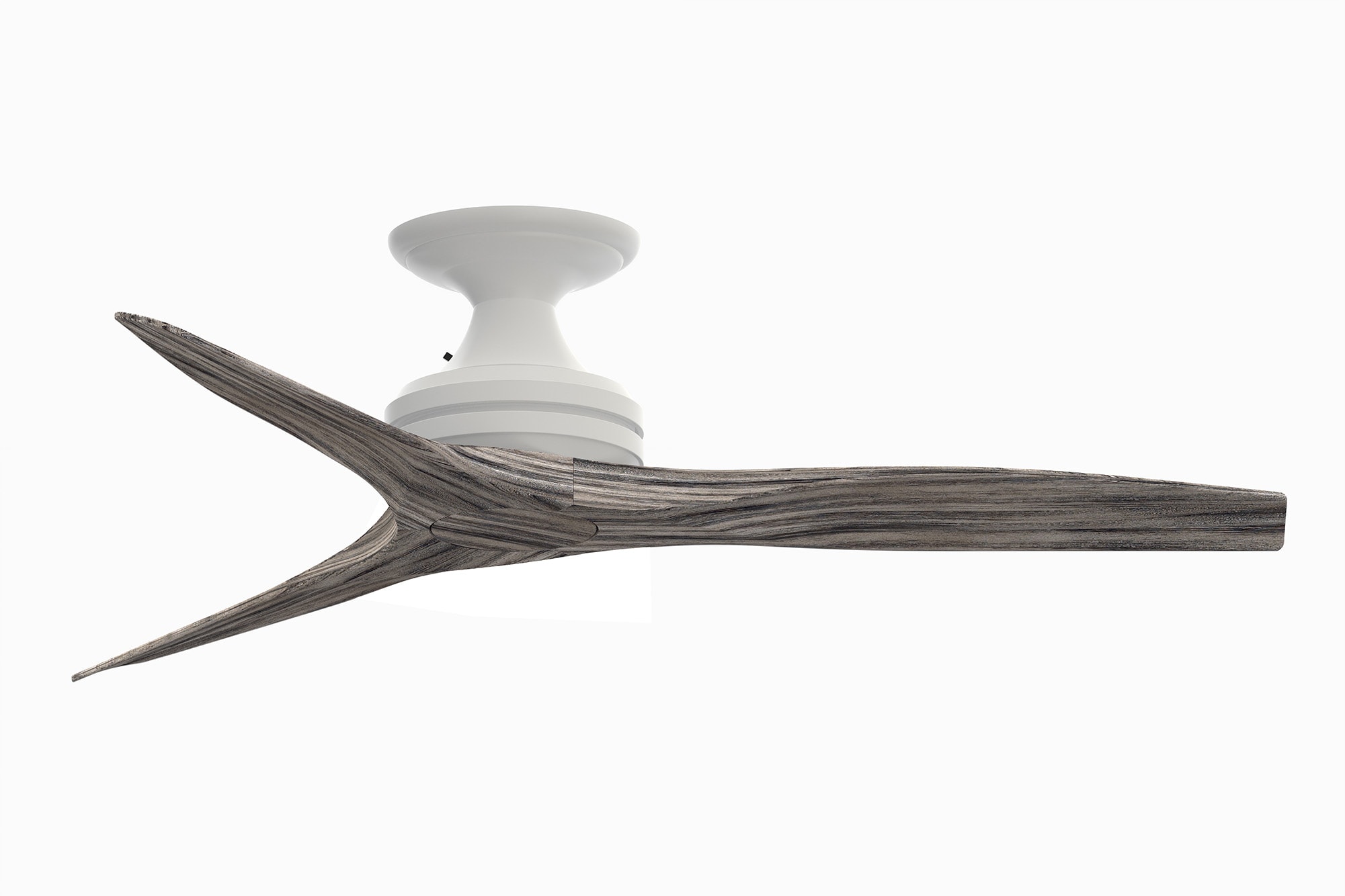 Fanimation FP6721BMW-48WE-F Spitfire 48-in Outdoor Flush Mount Matte White with Weathered Wood Blades Propeller Ceiling Fan Light Kit Compatible - Remote Included ( 3 -Blade )