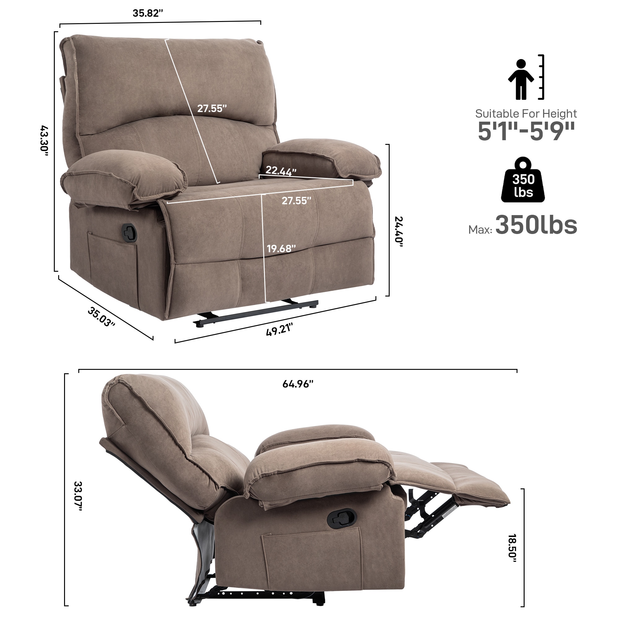 WELLFOR CAN-RD040 recliners - View #13