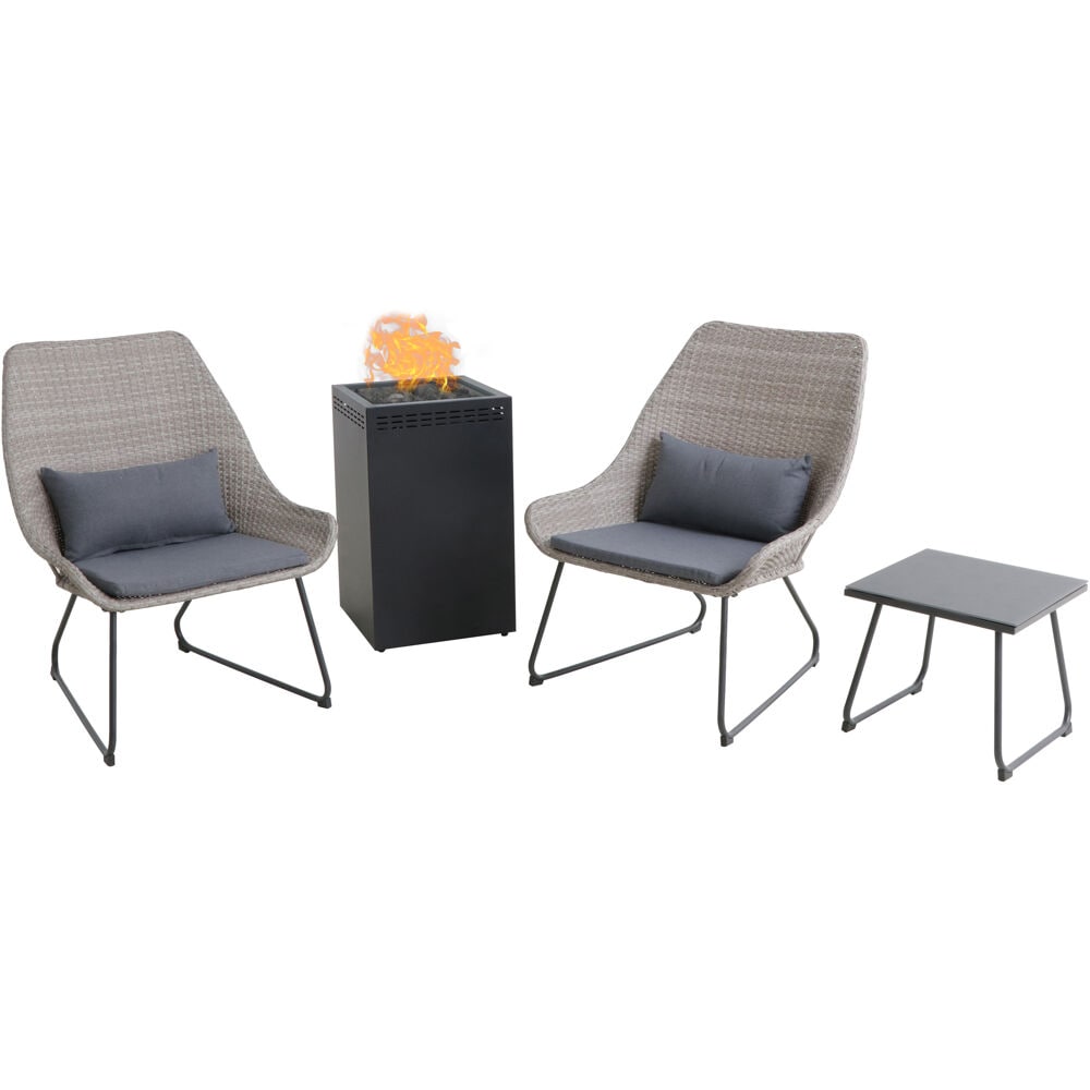 Mod Furniture MONTK4PCGFP-GRY Montauk 4-Piece Patio Conversation Set with Gray Mod Cushions