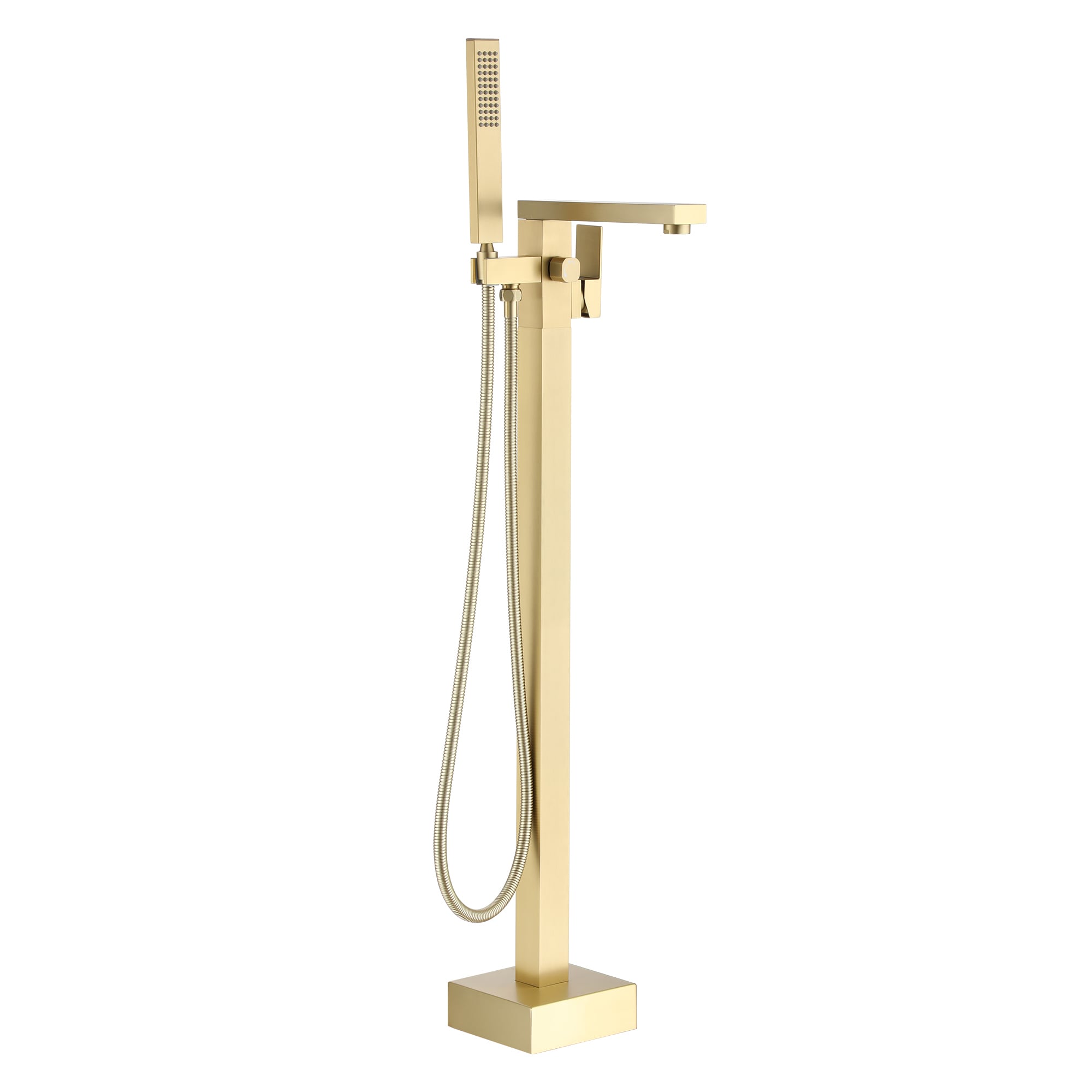 Clihome TC-085BB-BF Brushed Gold 1-handle Freestanding Swivel Bathtub Faucet with Hand Shower ( Valve Included )