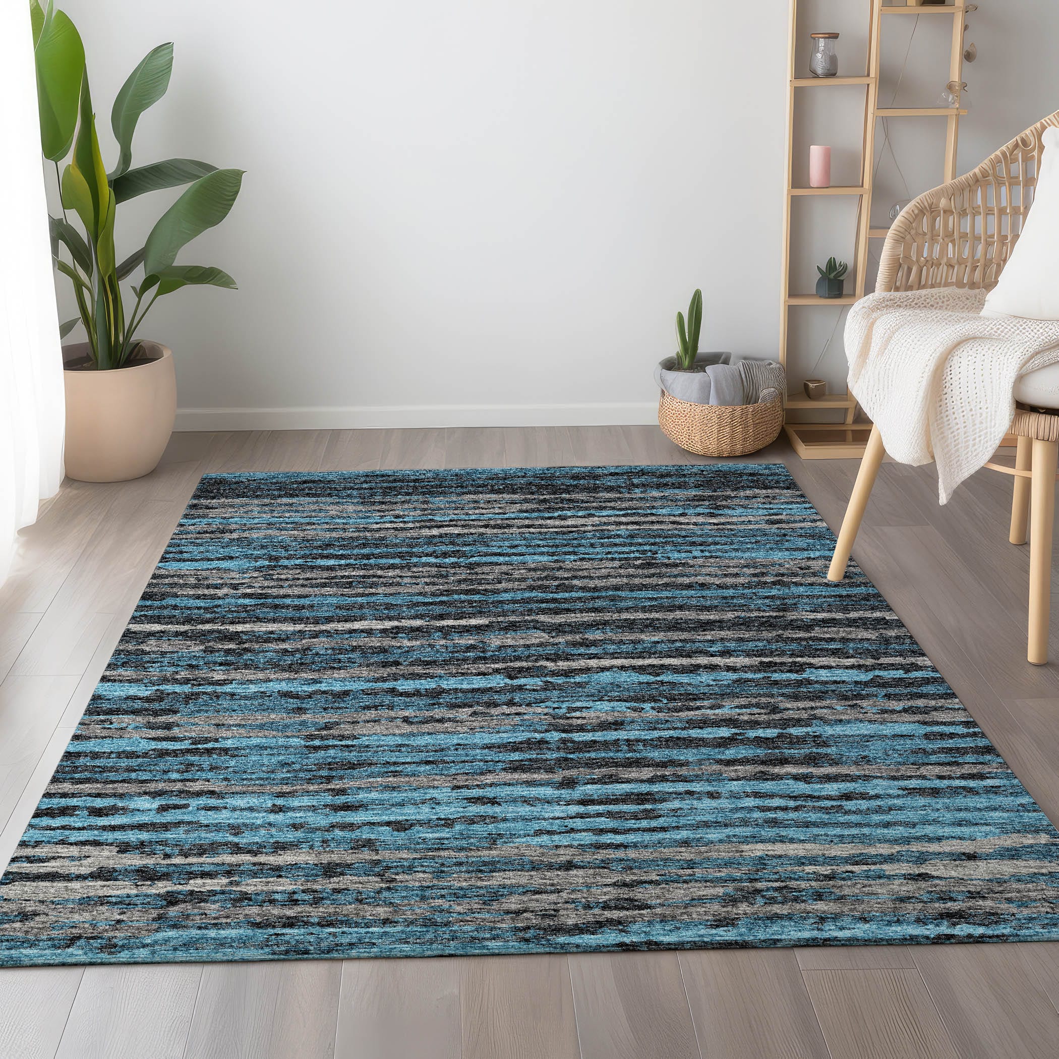 Addison Rugs AMF75PE8X10 Mayfield AMF75PE 8 x 10 (ft) Loomed Polyester Peacock Rectangular Indoor Abstract Machine washable Area rug