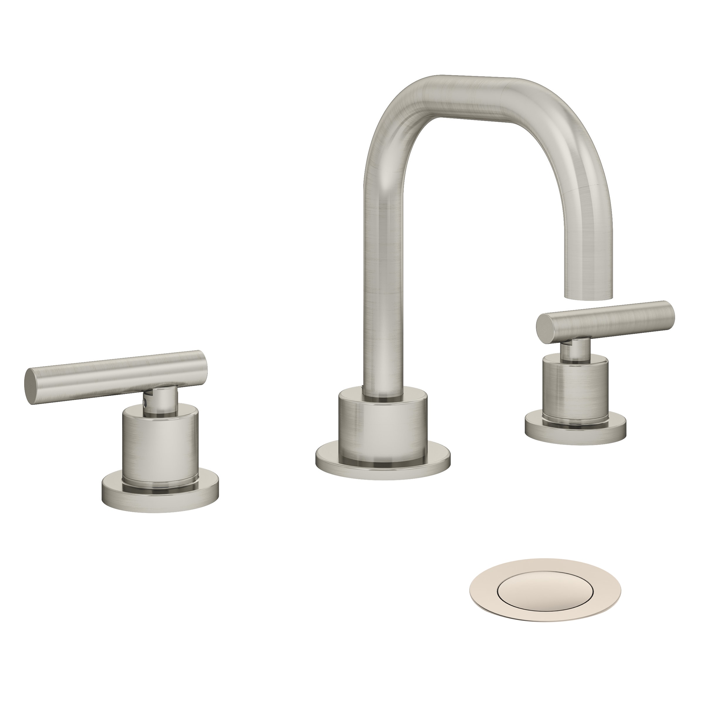 Symmons SLW3512STNPP Dia Satin Nickel Widespread 2-handle WaterSense High-arc Commercial/Residential Handle Bathroom Sink Faucet with Drain