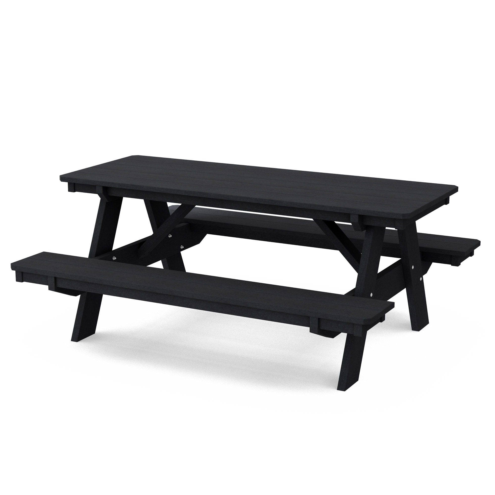 Wildridge LCC-165-BK 72-in Black Recycled plastic Rectangle Picnic Table