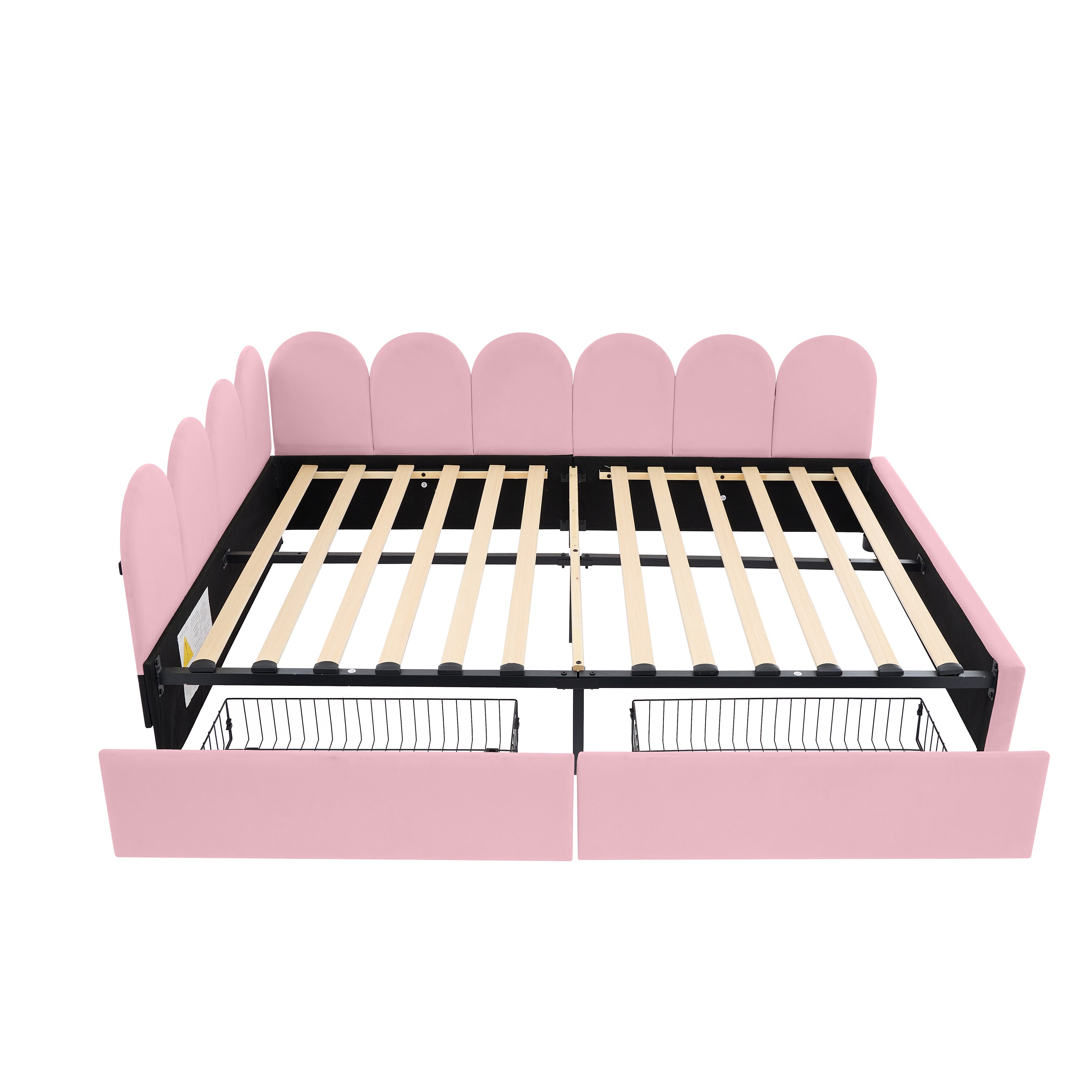 Damerin BD-A25 Pink Full Wood Bed frame Bed