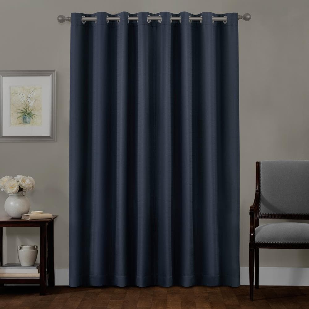  5833 84 BLUE 84-Inches blue Blackout Thermal lined Grommet Single curtain panel