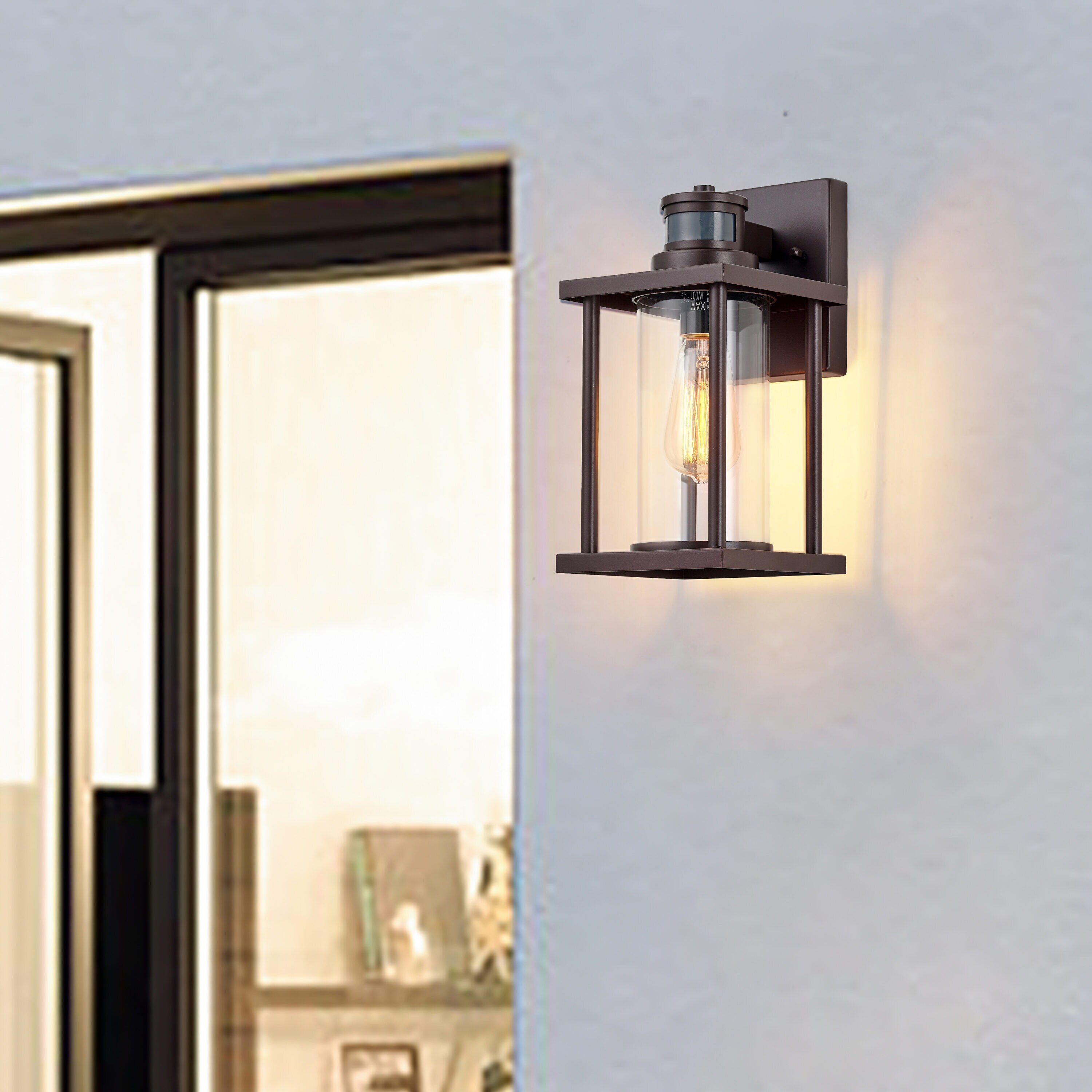 MICSIU Gorden 1-Light 12-in H Oil-Rubbed Bronze Motion Sensor Dusk to ...