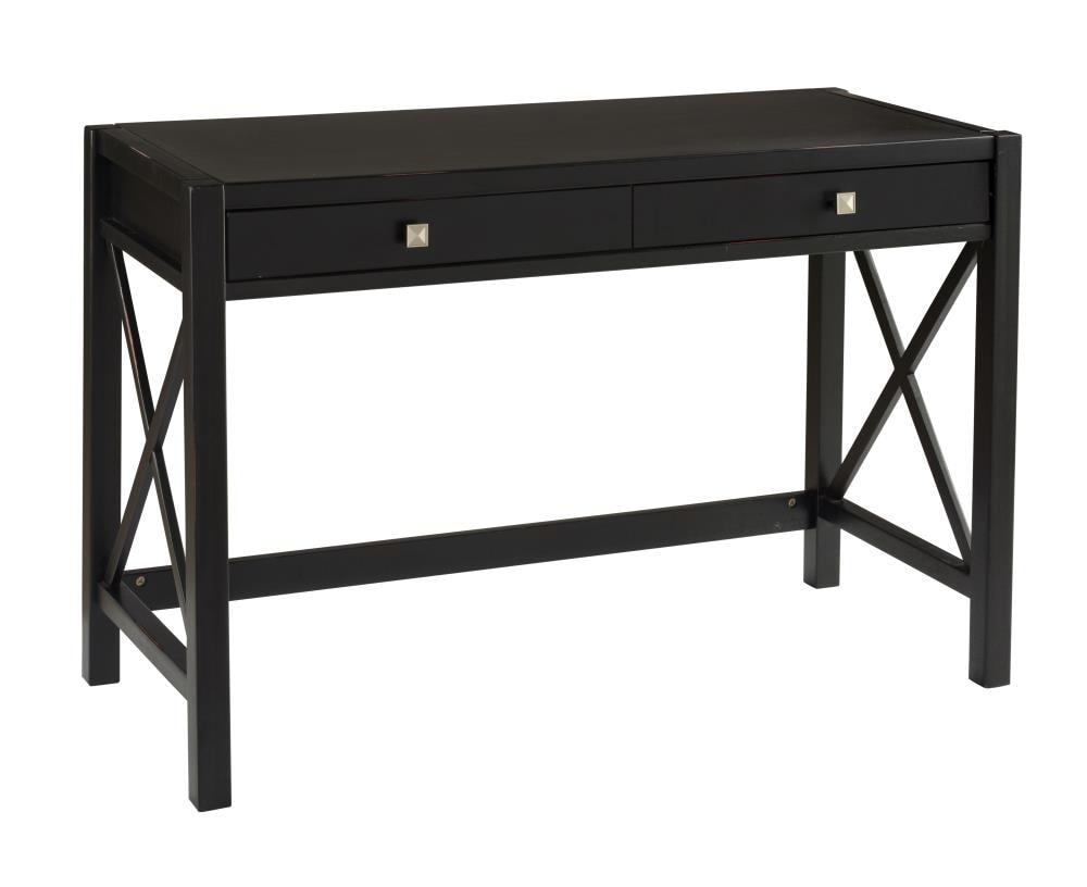 Linon 86105C124-01-KD-U Anna Collection Desk 47.25-in Black Pine Writing
