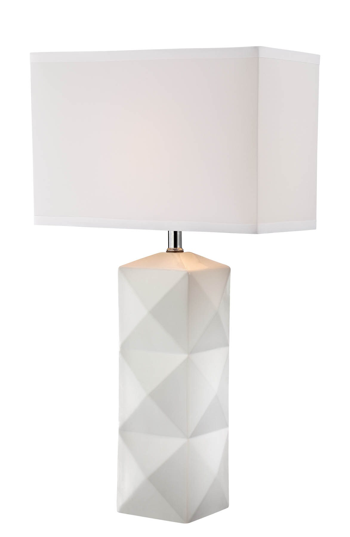 Lite Source LS-22239WHT Robena 28.25-in White 3-way Table Lamp with Fabric Shade