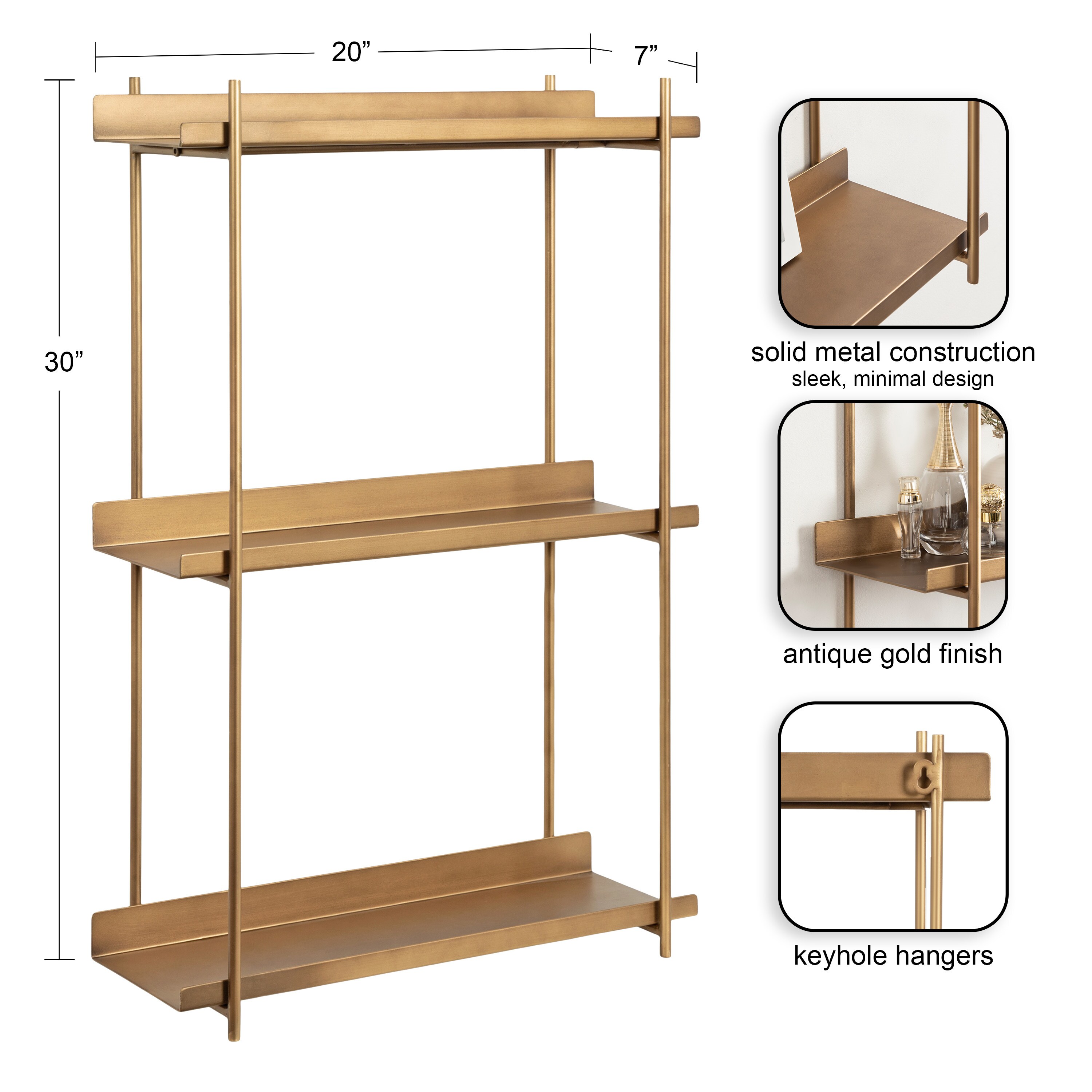 Kate and Laurel 227181 Wall-Mounted-Shelving - View #2