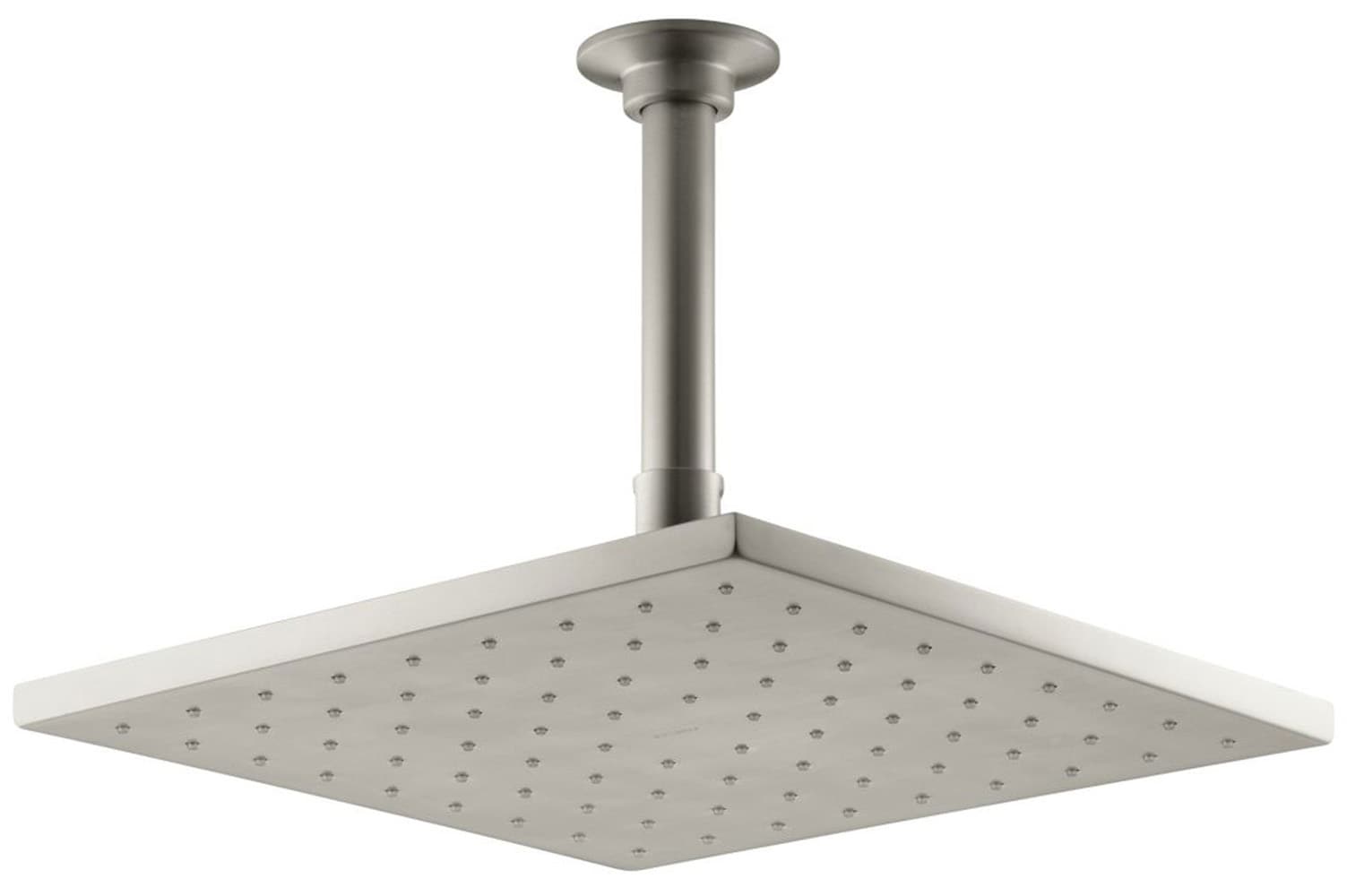 KOHLER 13696-BN Contemporary 1.0 -Spray Vibrant brushed nickel 10.0-in Square Fixed Rain Shower Head 2.5 GPM