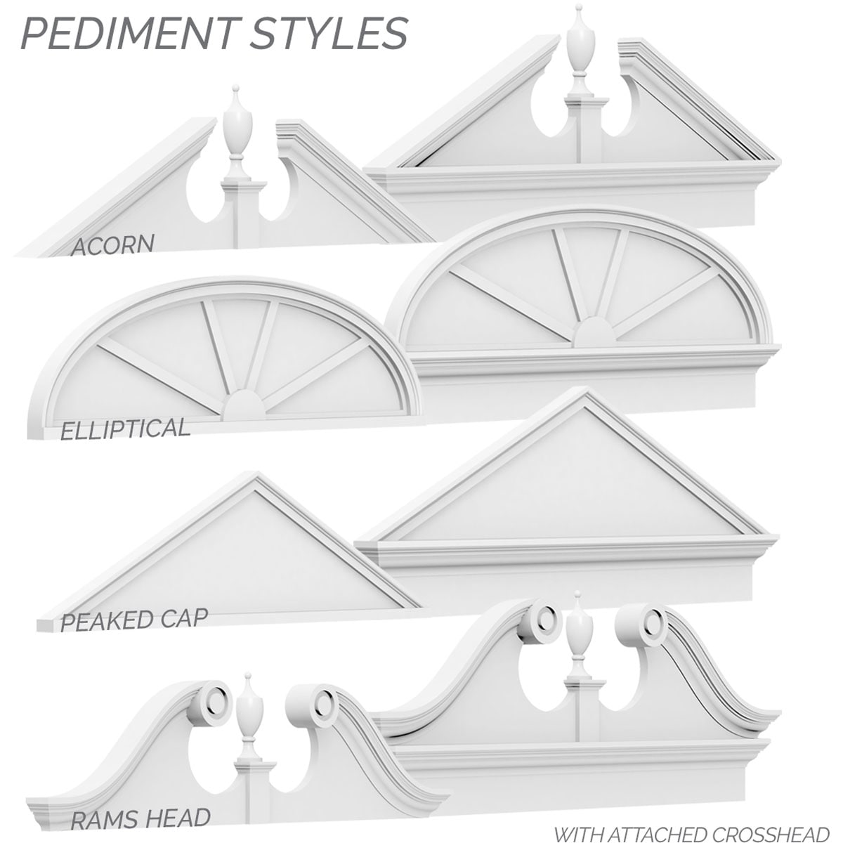 Ekena Millwork PEDPS070X185ELL01 Exterior-Window-Trim - View #6