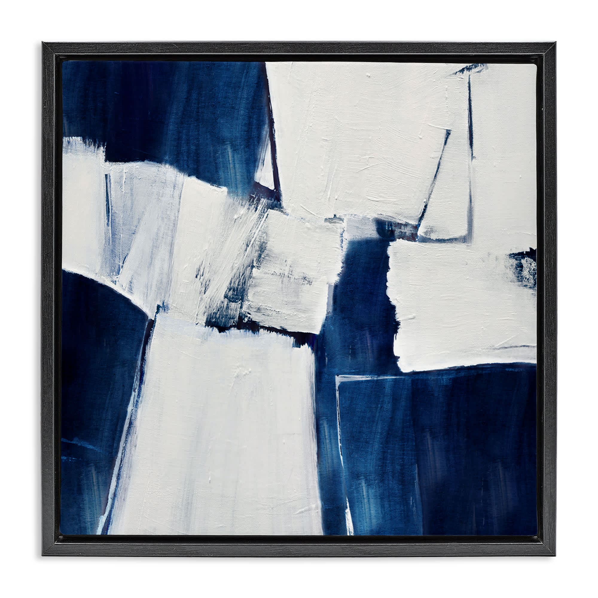 Stupell Industries BV-327-FFB-24X24 Blue Toned Brushed Abstract Floating Frame Design by Judith Shapiro