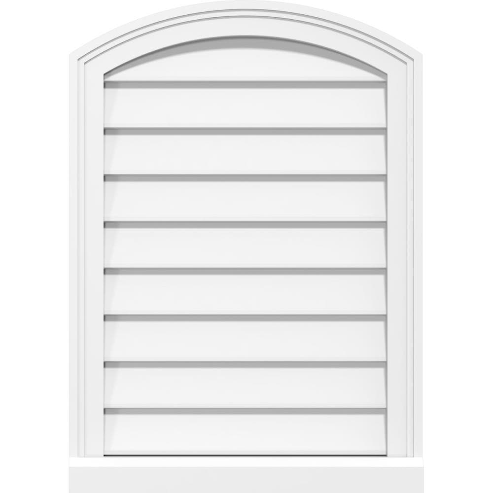 Ekena Millwork GVPAR22X2203SN 22-Inches x 22-Inches Off-white Round top PVC Gable Louver Vent