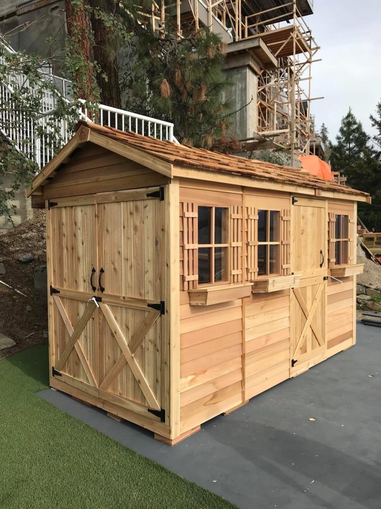 Cedarshed 16-ft x 8-ft Boathouse Gable Cedar Wood Storage Shed in the ...