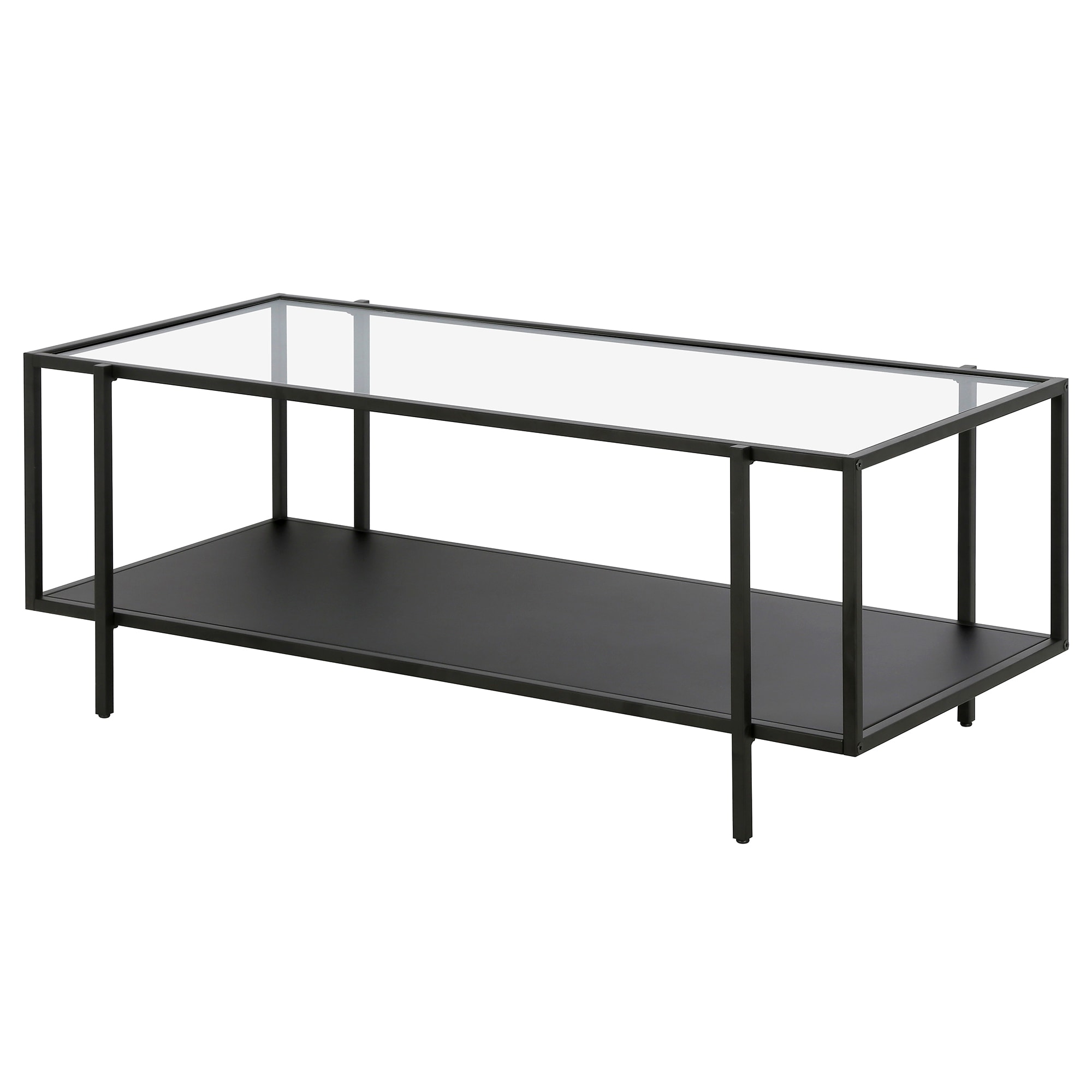 Mid-Century Blackened Bronze 45'' Glass Top Coffee Table