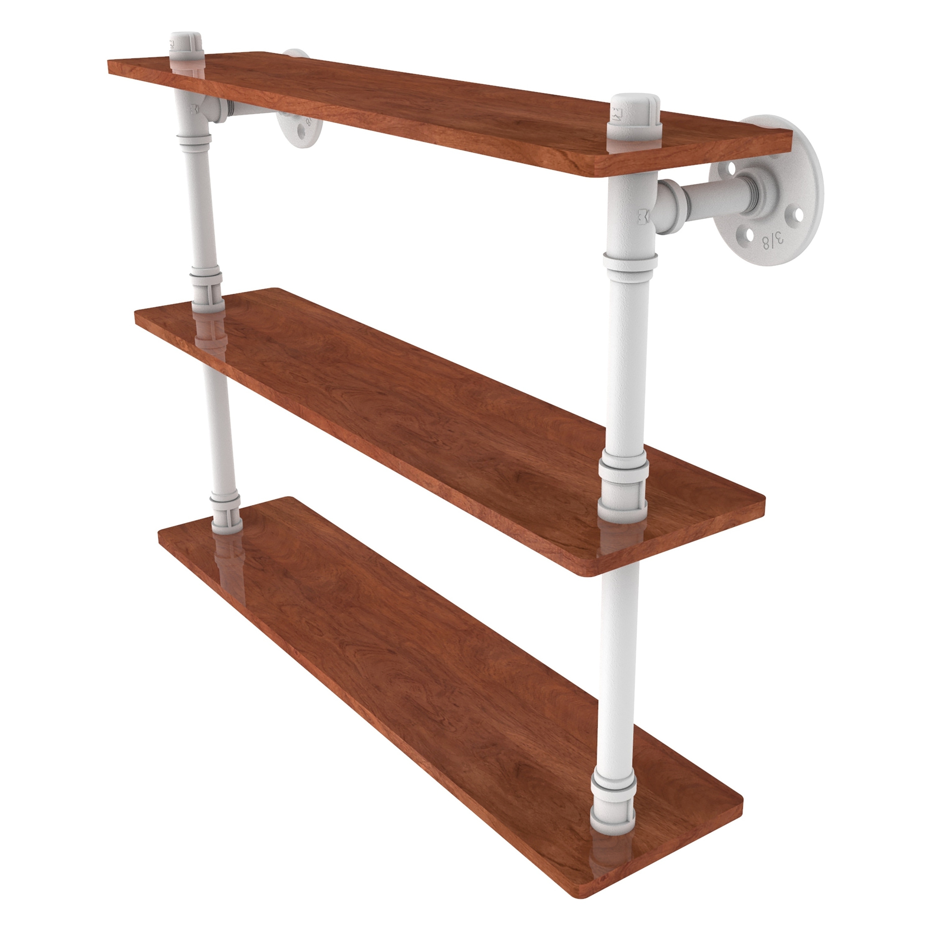 Allied Brass P-490-22-TWS-WHM Pipeline Matte White 3 -Tier Metal Wall mount Bathroom Shelf ( 22-in x 16.9-in x 5-in )