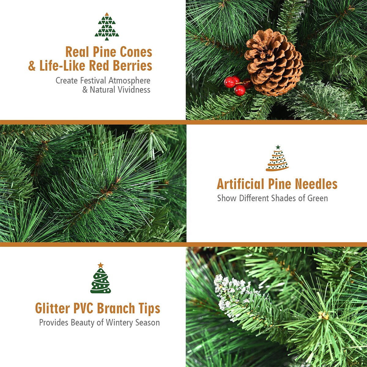 WELLFOR CM-HWY-23488 Artificial-Christmas-Trees - View #4