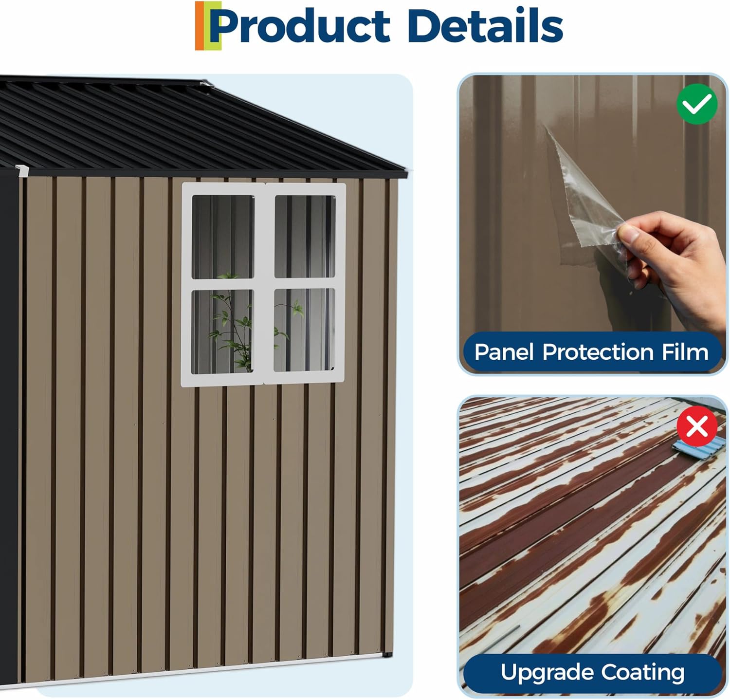 Garvee HF-PPG-3438UJBH Metal-Storage-Buildings-Sheds - View #3