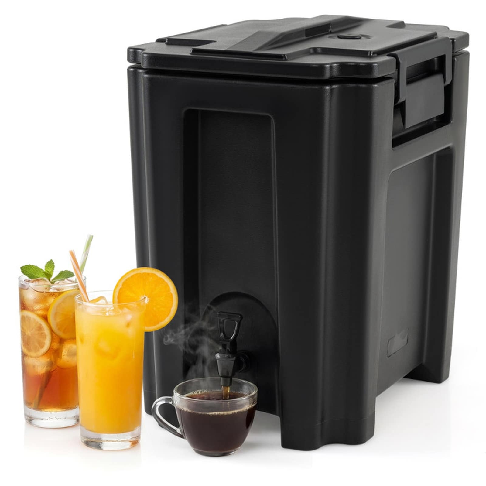 SUGIFT 13.2-gal Insulated Beverage Dispenser with Drip-Proof Faucet featuring Triple-Layer LLDPE Hot and Cold Server for Catering